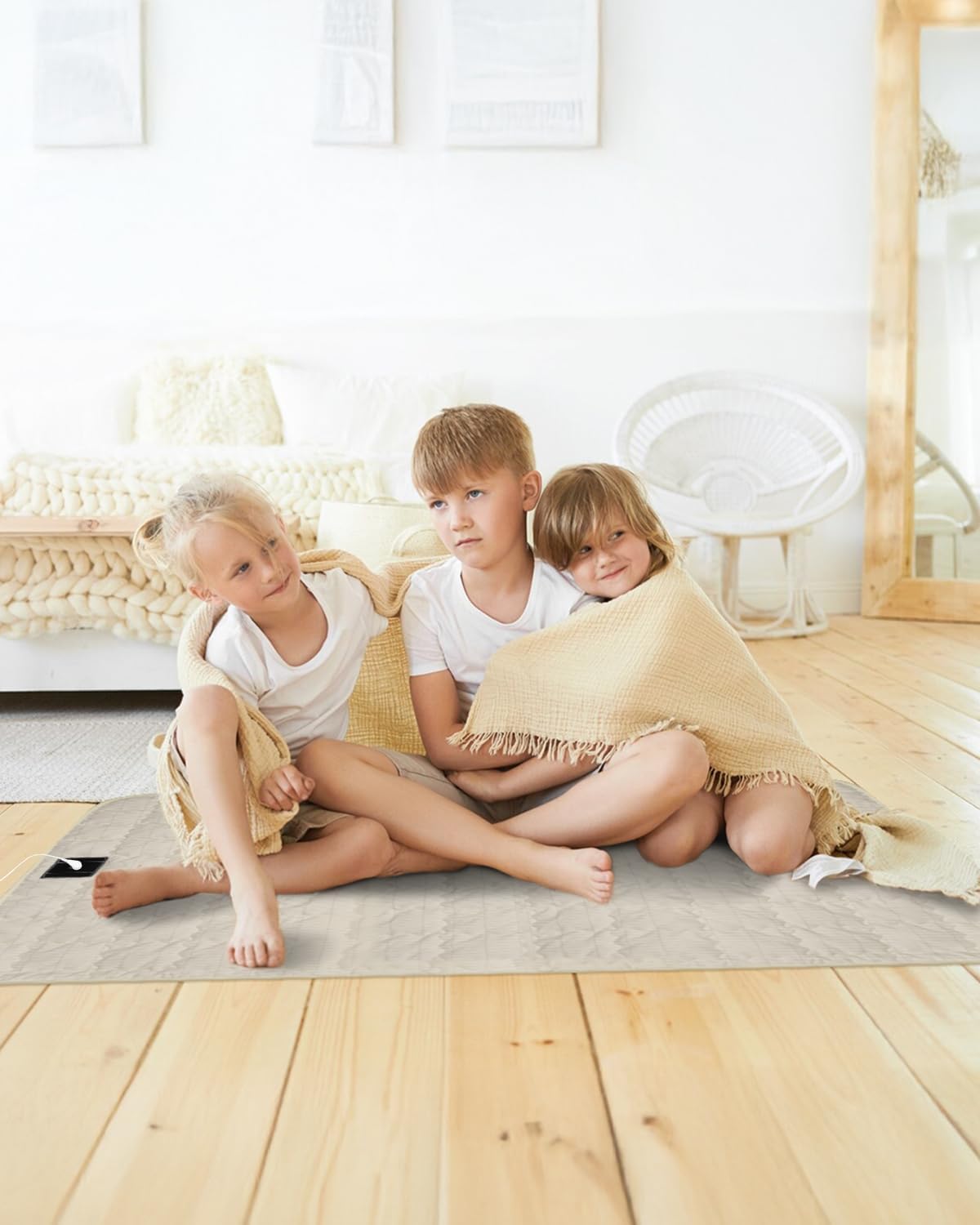 Cotton Grounding Anti-Slip Mat, 24x36 in Grounding Sheet with 15Ft Grounding Wire, Cotton Silver Fiber Mat for Improve Sleep, Relieve Stress and Pain (Beige) - Image 8
