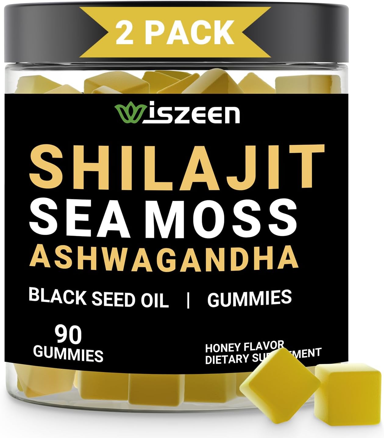 Shilajit Ashwagandha Sea Moss Gummies with Black Seed Oil - Ashwagandha + Shilajit + Sea Moss + Black Seed + Burdock - All in 1 Supplements for Energy, Immune Support - Image 2
