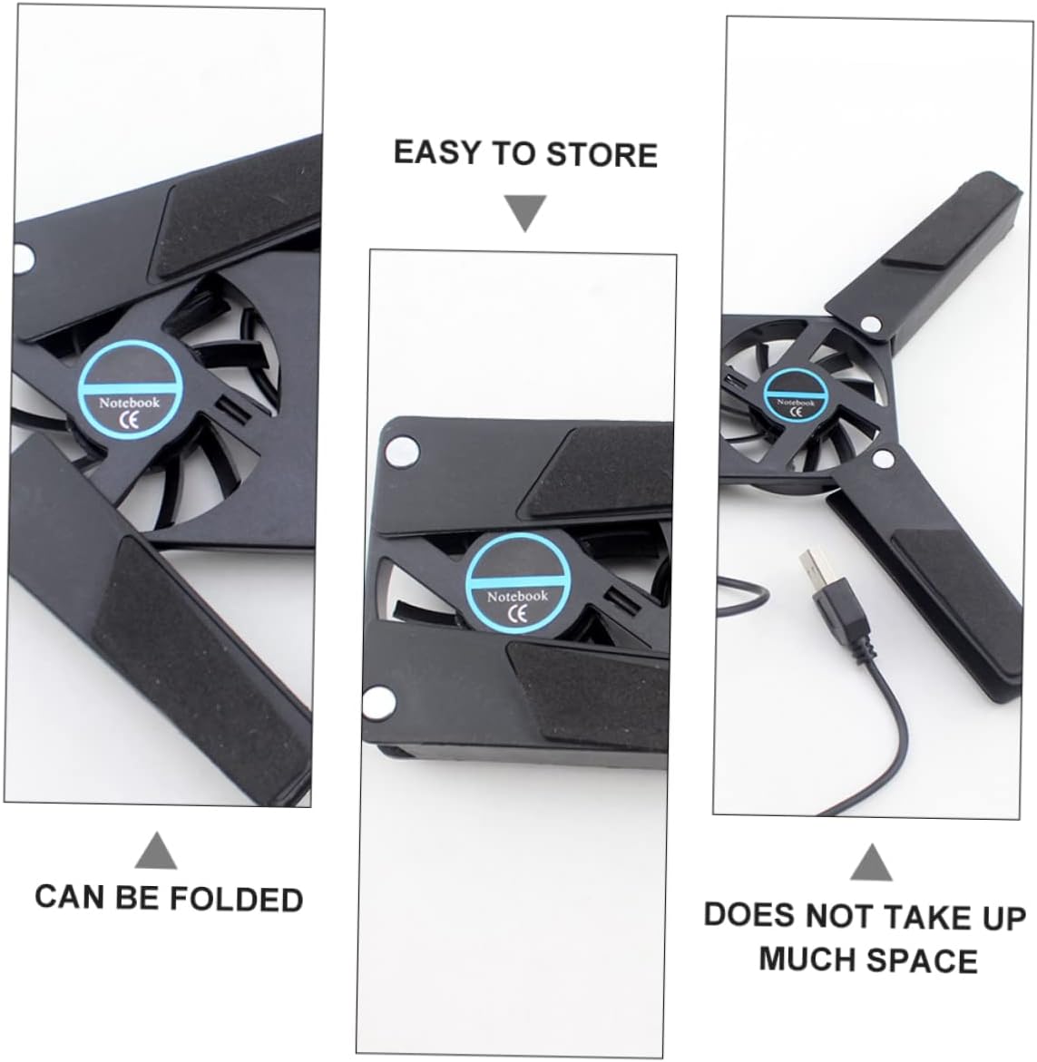 2pcs Laptop Cooling Pad Dual Fans Powered Notebook Cooler Folding Design Ventilated Support Stand Pad for Laptops - Image 5