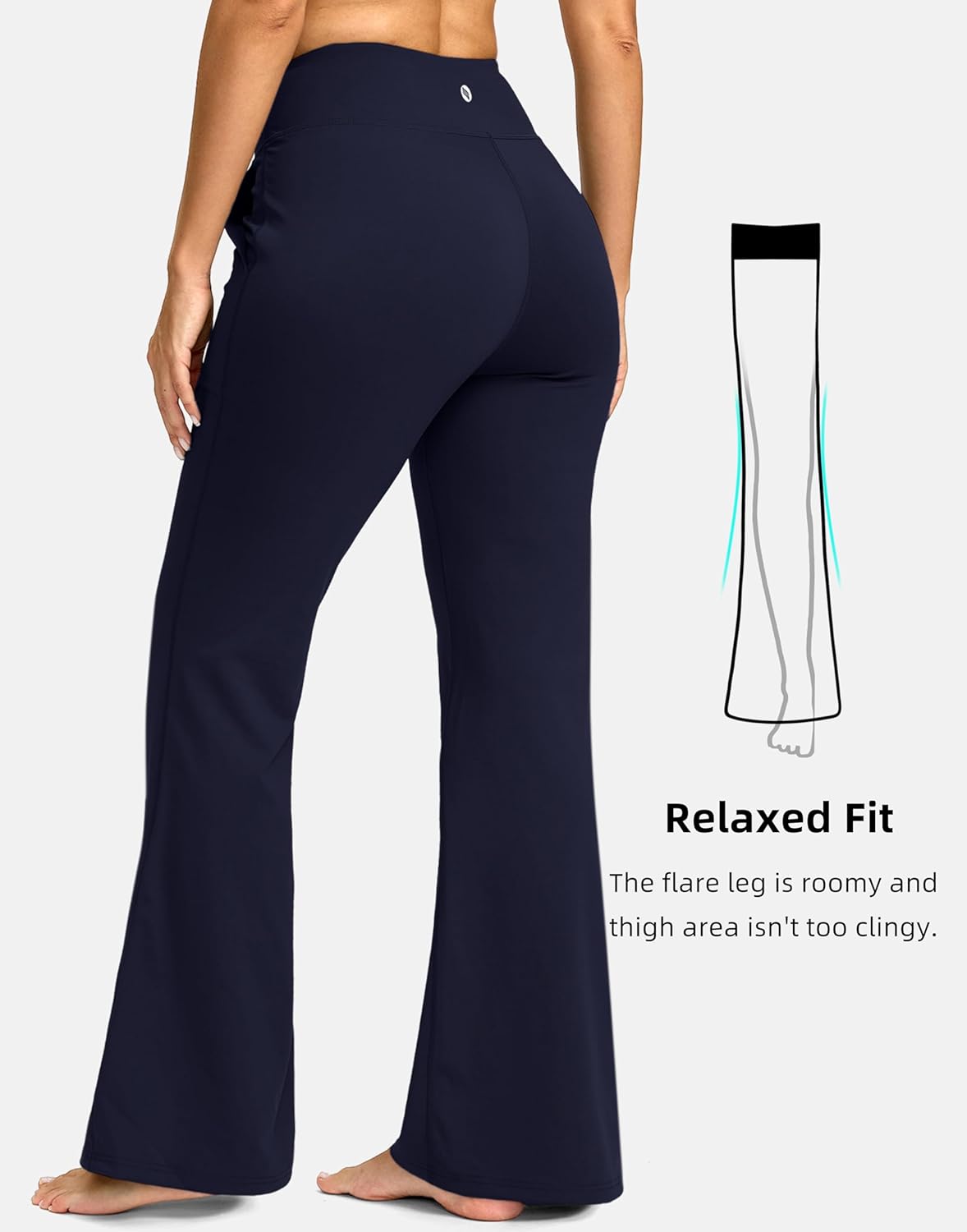 SANTINY Bootcut Pants for Women 28.5"/30.5"/32" Loose High Waisted Wide Leg Leggings Dress Work Flare Yoga Pants with Pockets - Image 4