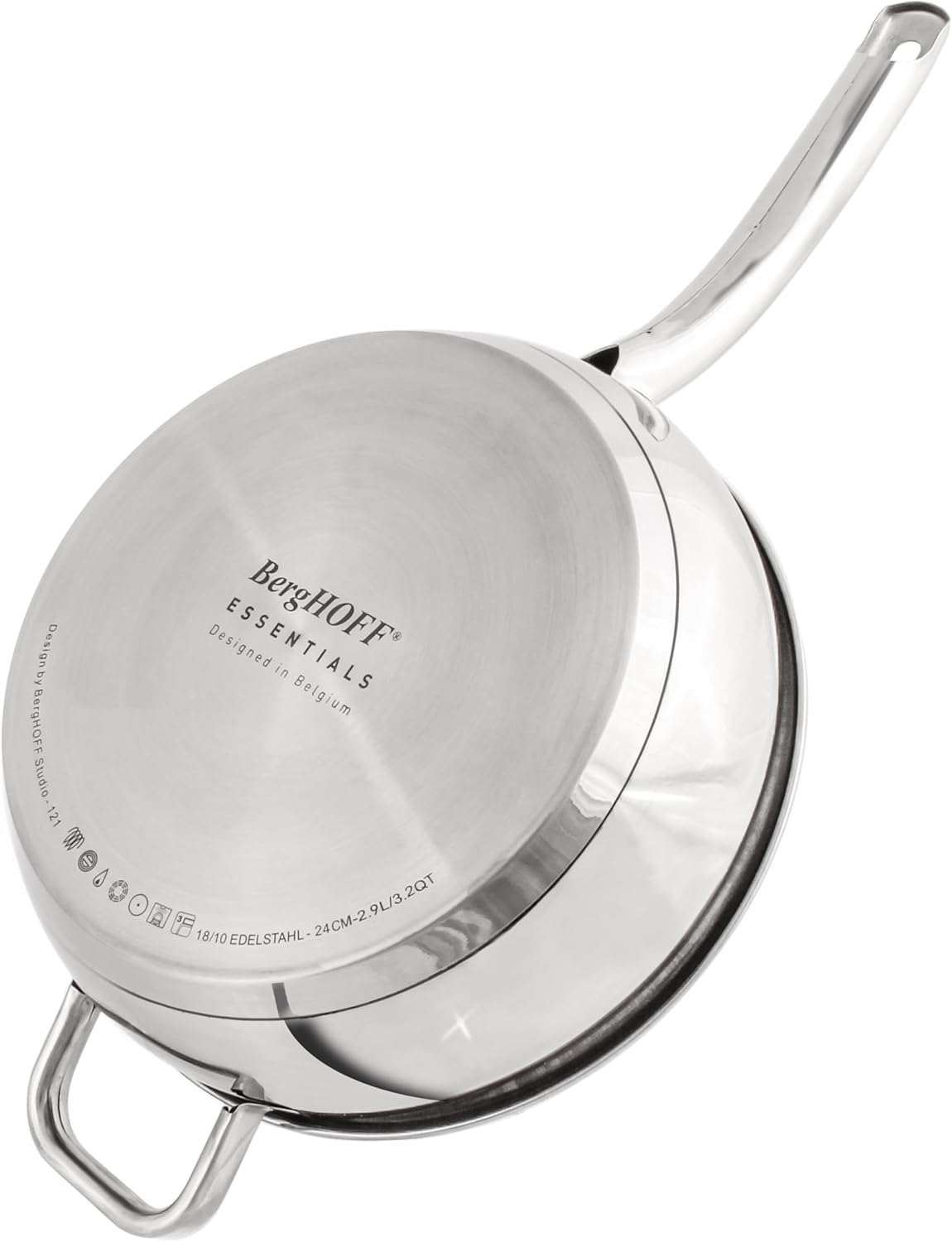 BergHOFF Belly Shape 18/10 Stainless Steel 12Pc Cookware Set, Glass Lids, Fast, Evenly Heat, Induction Cooktop Ready - Image 9