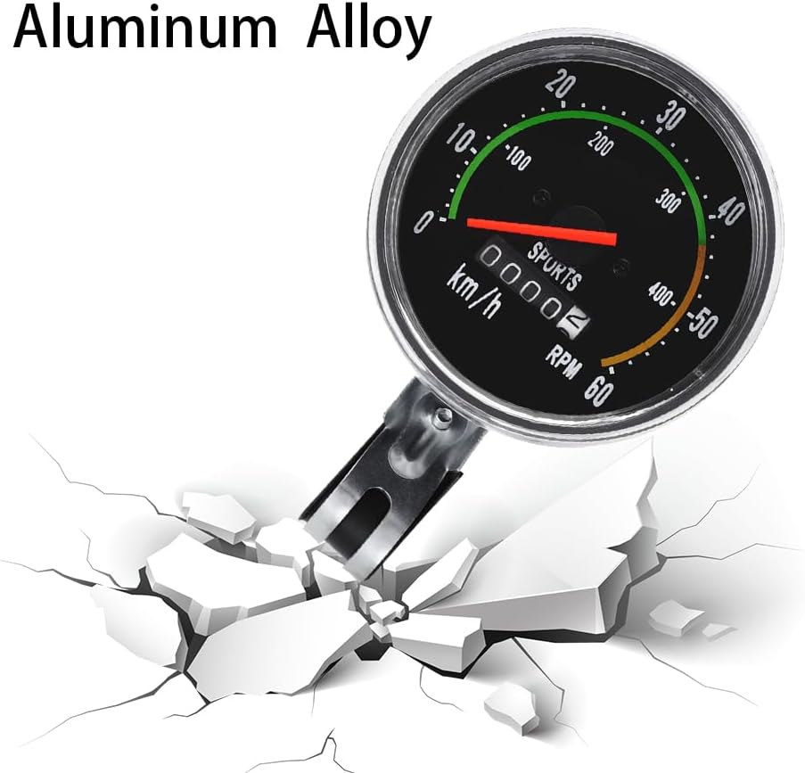 Bike Speedometer, Mechanical Analog Odometer Old School Style Bicycle Computer Code Table Aluminum Alloy Stopwatch Cyclocomputer Accessories for Outdoor Cycling Tricycle 26in 27.5in 28in 29in - Image 4