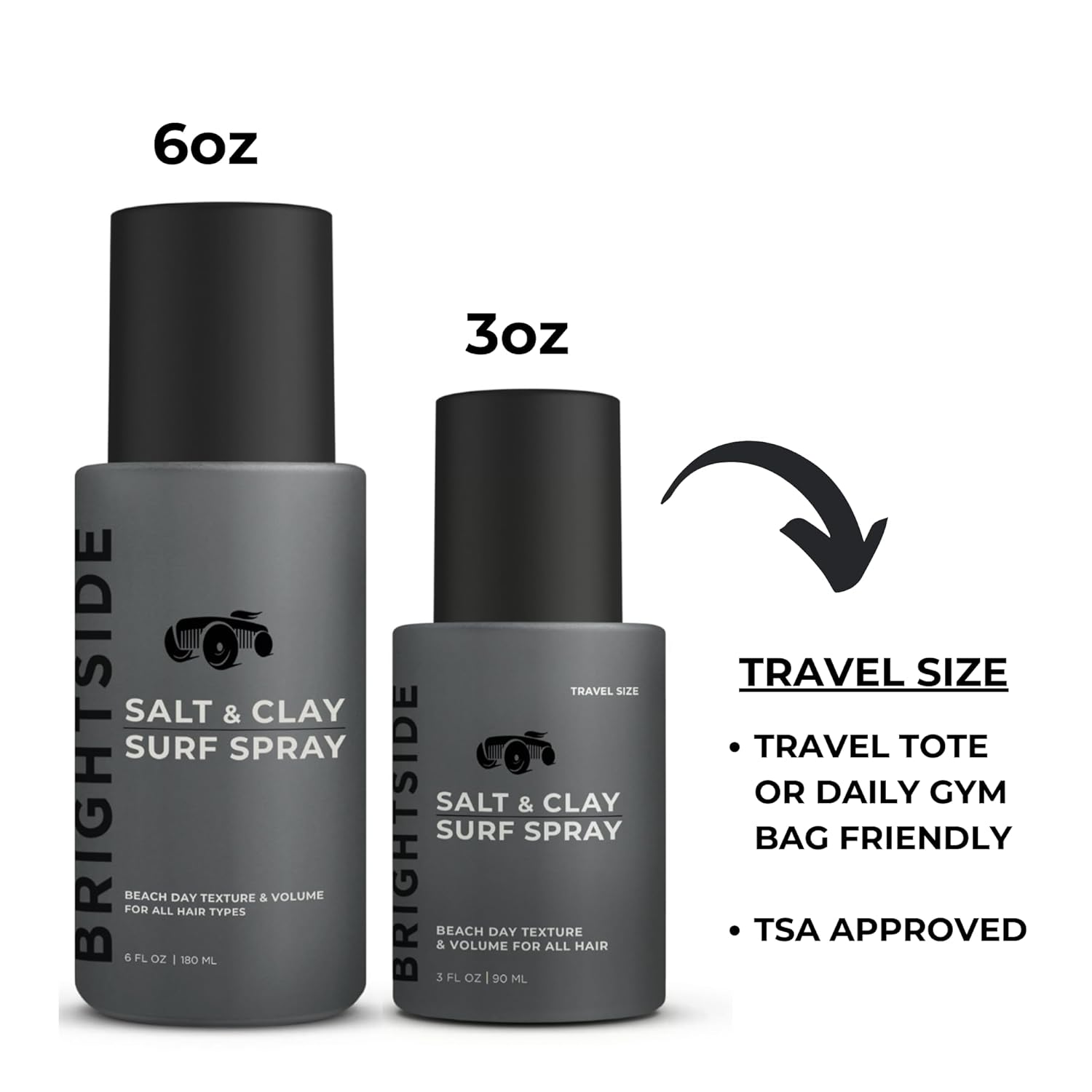 Salt & Clay Surf Spray - Hair Texturizing & Volumizing Spray - Travel Size TSA (3oz) - Sea Salt & Epsom Salt, Natural Clay Blend, Silica, & Green Tea - Beach Style For All Hair Types - Image 5