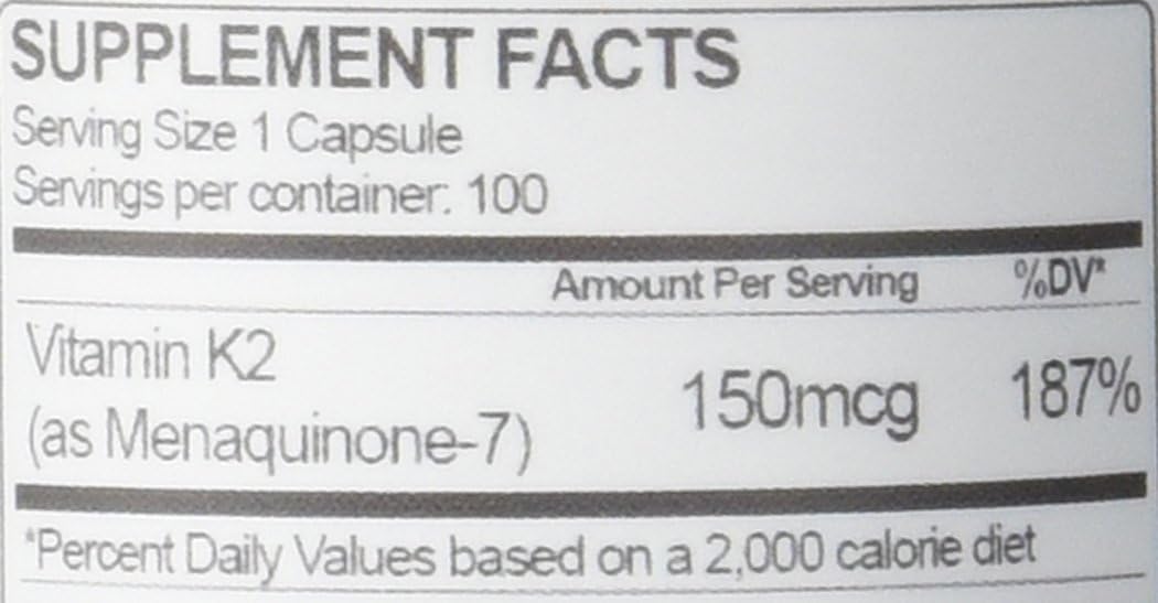 Health As It Ought To Be Vitamin K2 MK7 150mcg Supplement | Works with Vitamin D | Soy Free | Tested for Purity and Strength | 100 Capsules - Image 7