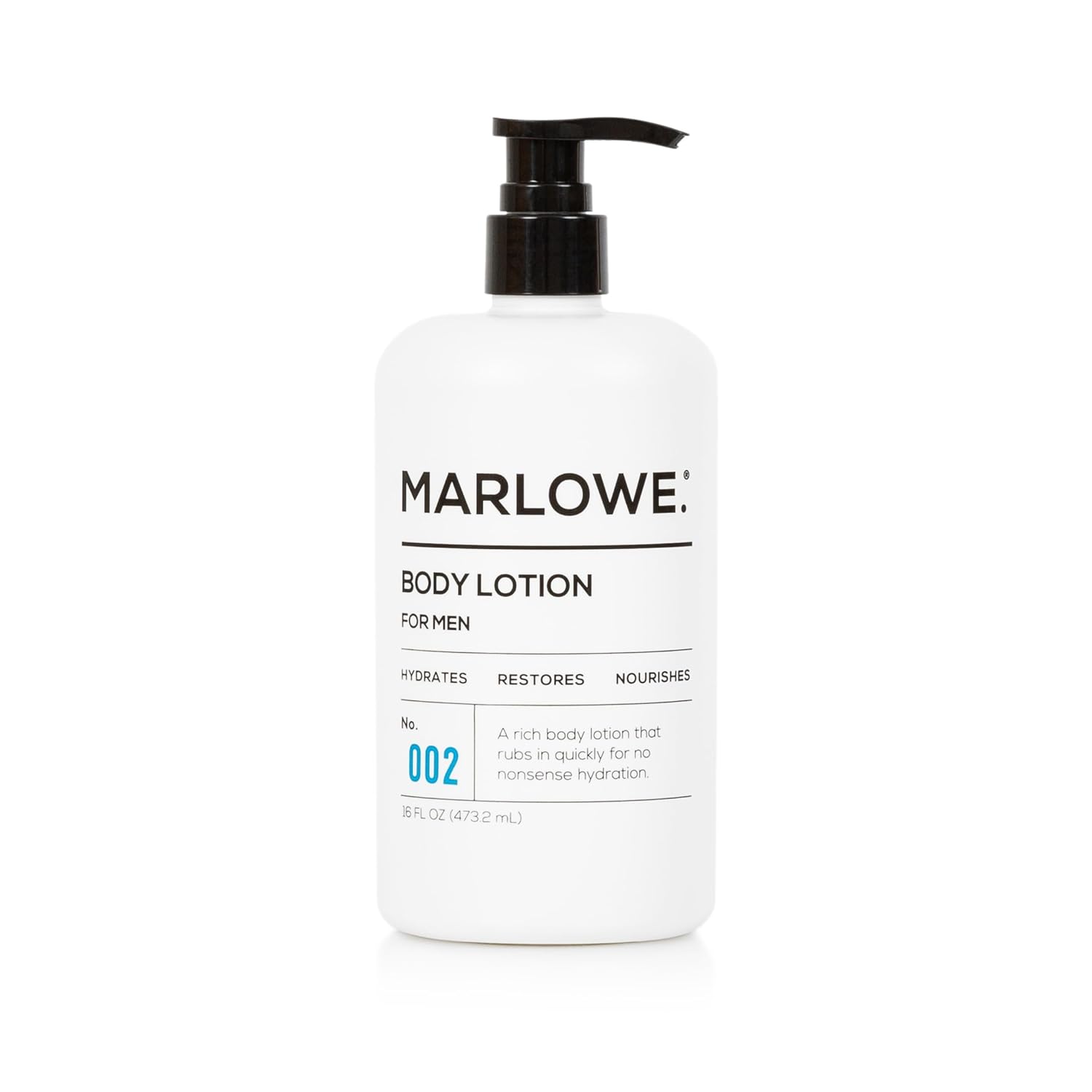 No. 002 Moisturizing Body Lotion 16 oz, Daily Dry Skin Lotion for Men, Made with Hydrating Natural Aloe Vera, Vegan, Oil Free, Light Fresh Tonka Scent - Image 2
