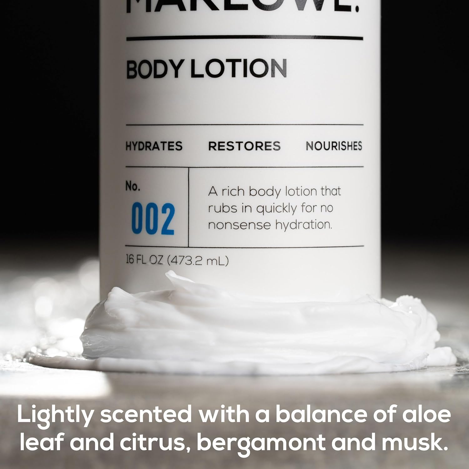 No. 002 Moisturizing Body Lotion 16 oz, Daily Dry Skin Lotion for Men, Made with Hydrating Natural Aloe Vera, Vegan, Oil Free, Light Fresh Tonka Scent - Image 5