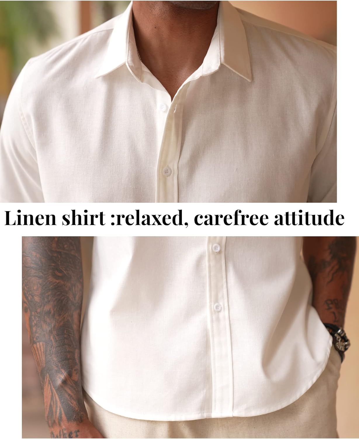 COOFANDY Men's Linen Casual Short Sleeve Shirt Button Down Summer Beach Wedding Shirts - Image 4