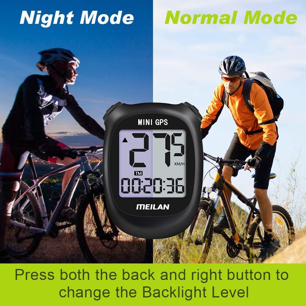 MEILAN M3 Mini GPS Bike Computer, Wireless Bike Odometer and Speedometer Bicycle Computer Waterproof Cycling Computer with LCD Backlight Display for Men Women Teens Bikers Outdoor Cycling - Image 5