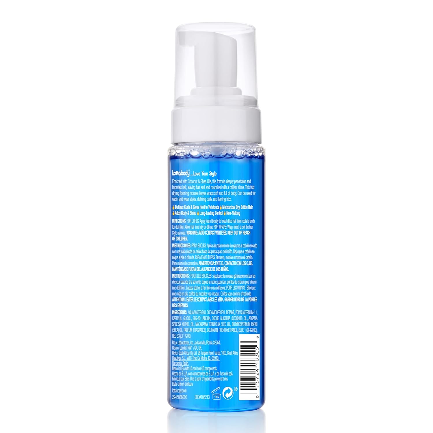 Lottabody Coconut Oil and Shea Wrap Me Foaming Curl Mousse , Creates Soft Wraps, Hair Mousse for Curly Hair, Defines Curls, Anti Frizz, 7 Fl Oz - Image 9