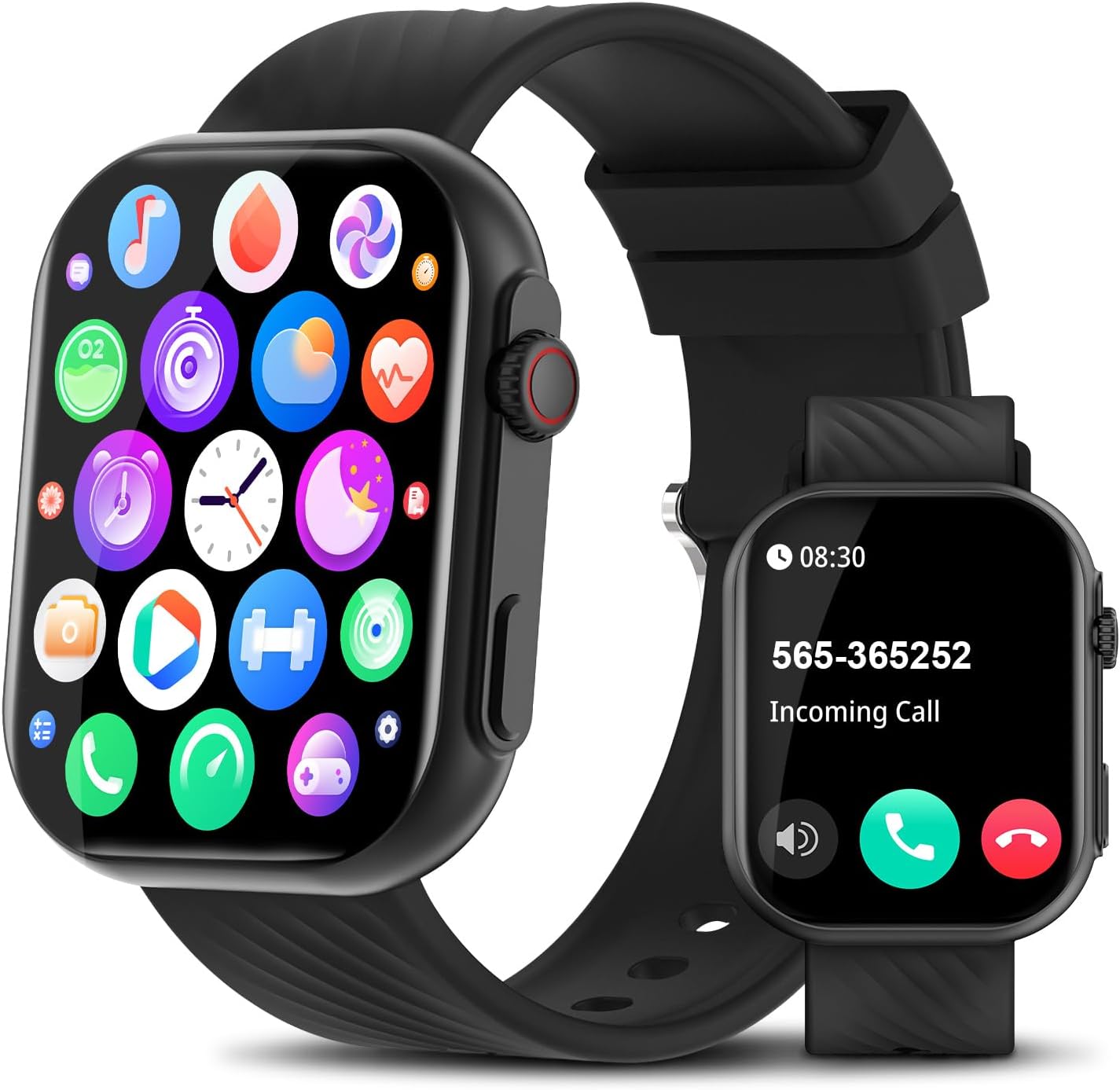 Smart Watch for Men Women (Answer/Make Calls), 2.0" Fitness Tracker with 100+ Sport Modes, Heart Rate/Sleep Monitor, Pedometer, SpO2, IP68 Waterproof Smart Watch for Android iOS Phones - Image 2