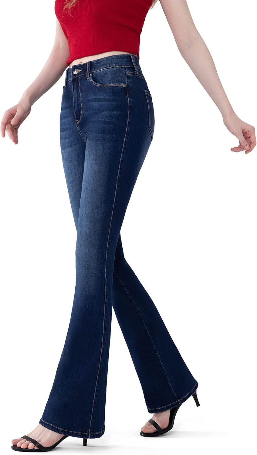 FLYING BANANA Women's Curvy Strtchy Bootcut Flare Denin Jeans - Image 4