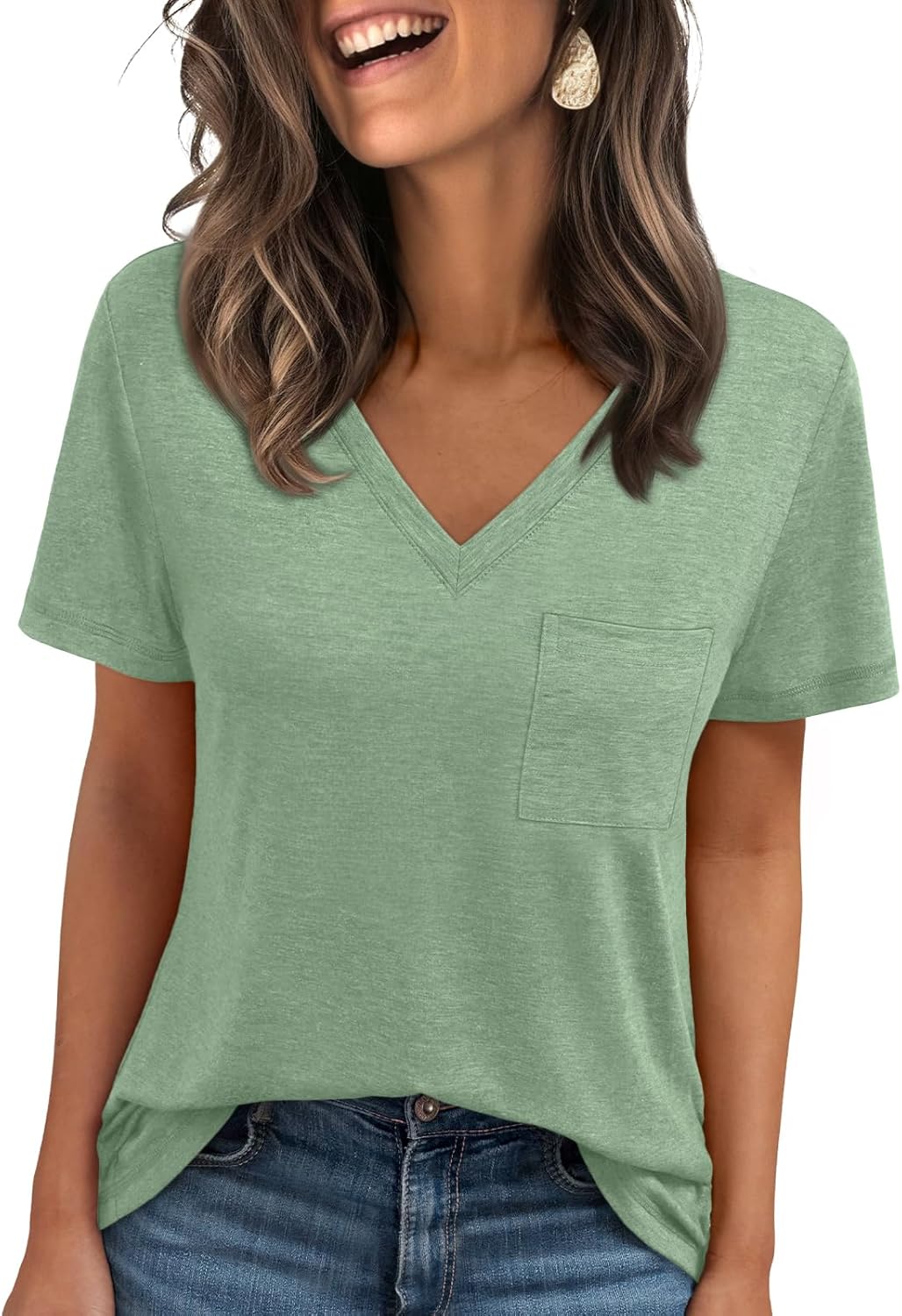 AUTOMET T Shirts for Women Short Sleeve Shirts V Neck Plus Size Summer Tops Casual Beach Vacation Outfits Clothes 2025 - Image 2