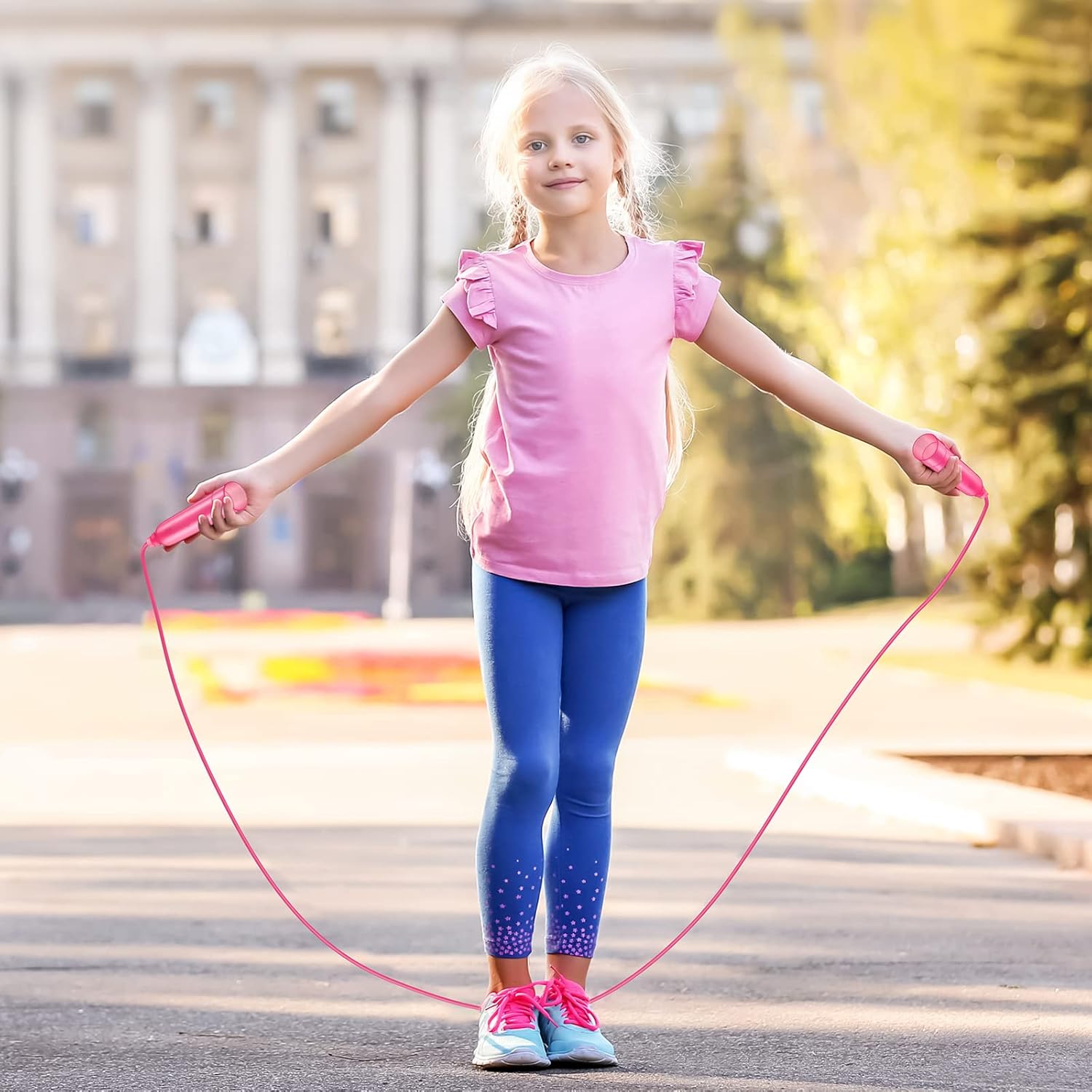 Yunsailing 30 Pcs Colorful Jump Ropes Bulk Plastic Jump Ropes for Kids 7.5 ft AdjustableJ umping String Outdoor Speed for Sports Birthday Party Activities (Multicolor) - Image 7