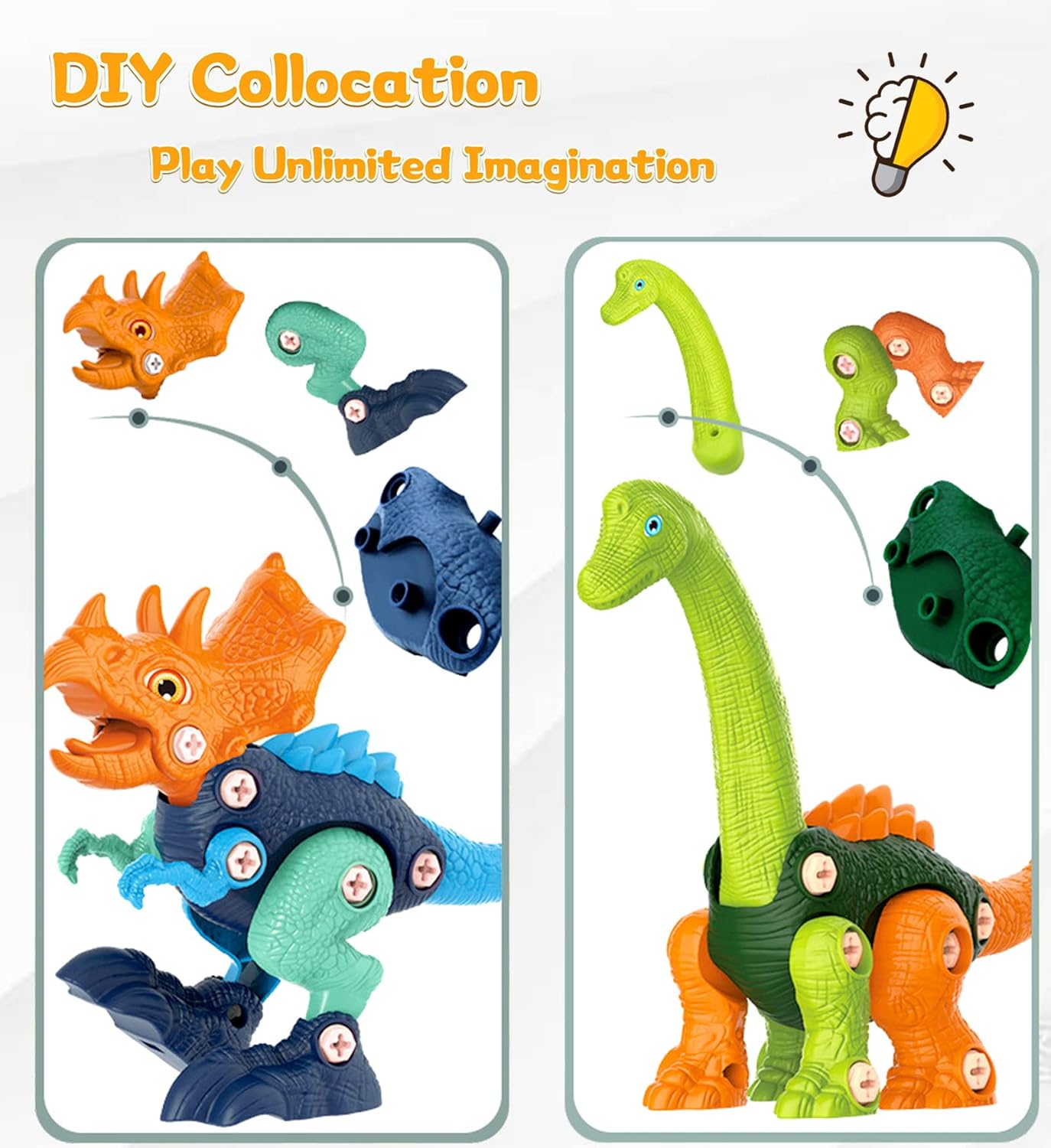Dinosaur Toys for Kids, 4 Pack Take Apart Dinosaur Toys with Electric Drill for 3 4 5 6 7 8Year Old Boys and Girls, STEM Construction Building Play Toy for Christmas Birthday Gifts - Image 5