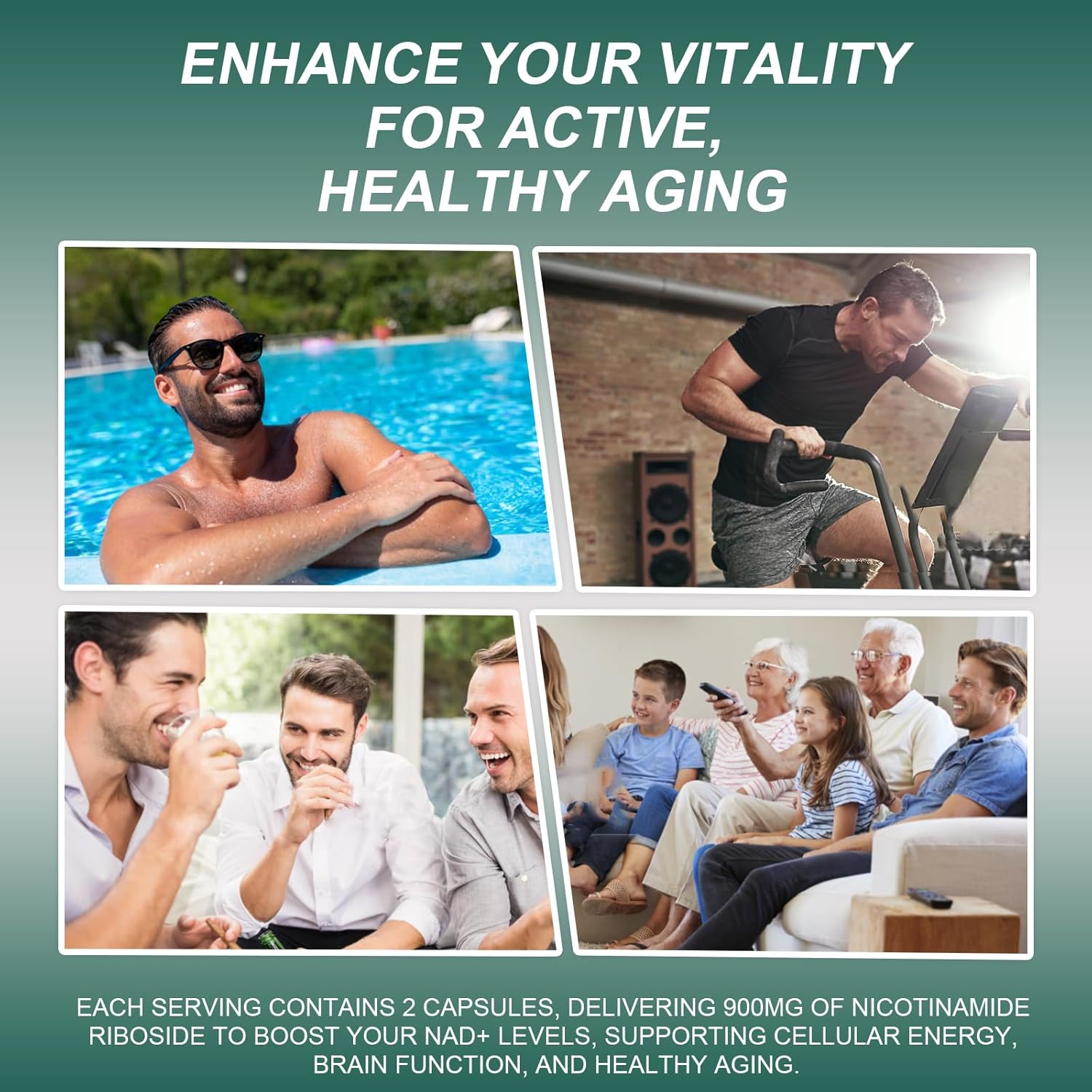 NAD+ Supplement - Liposomal Nicotinamide Riboside, Resveratrol, Quercetin - Supports Cellular Health, Energy & Focus - 80 Capsules - Image 6