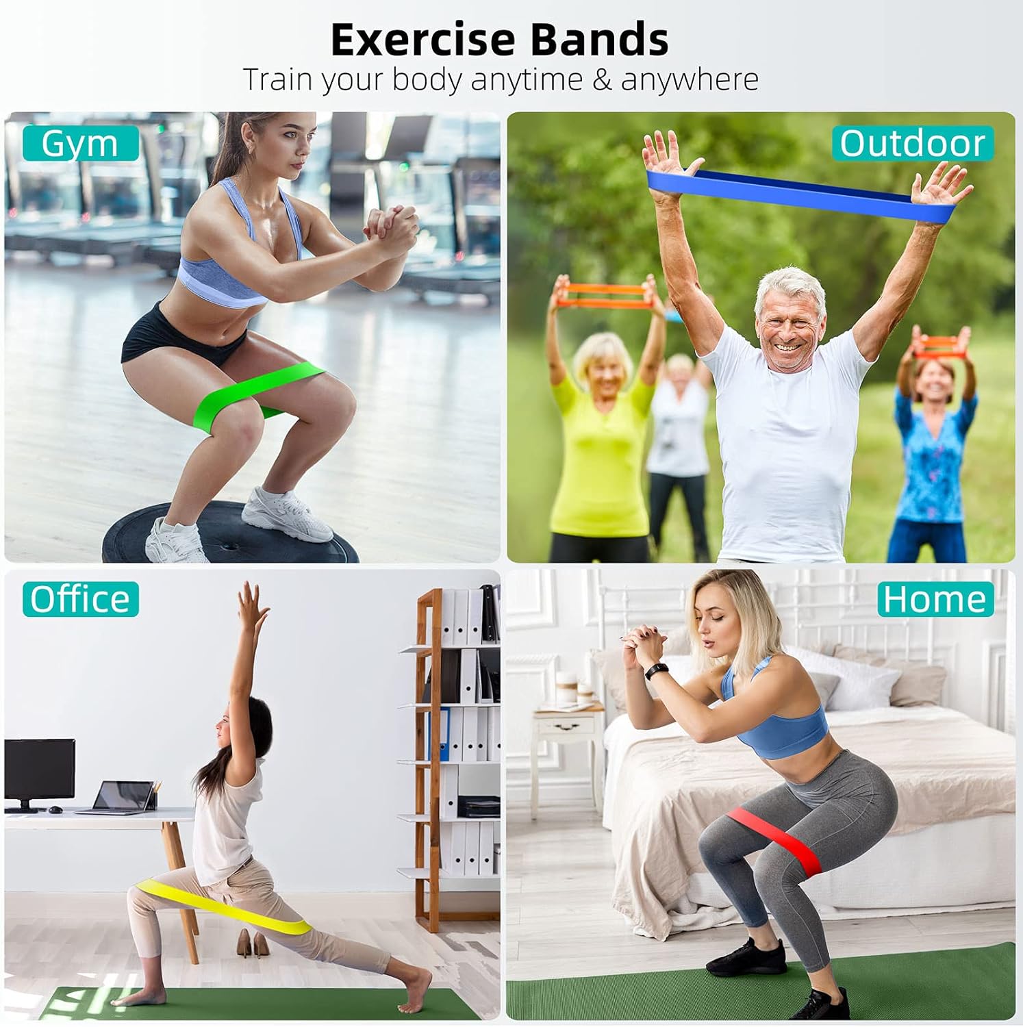 Resistance Bands for Working Out, Elastic Exercice Loop Bands for Physical Therapy, Yoga Starter Set of Stretch Bands for Booty Legs, Pilates Flexbands - Image 5
