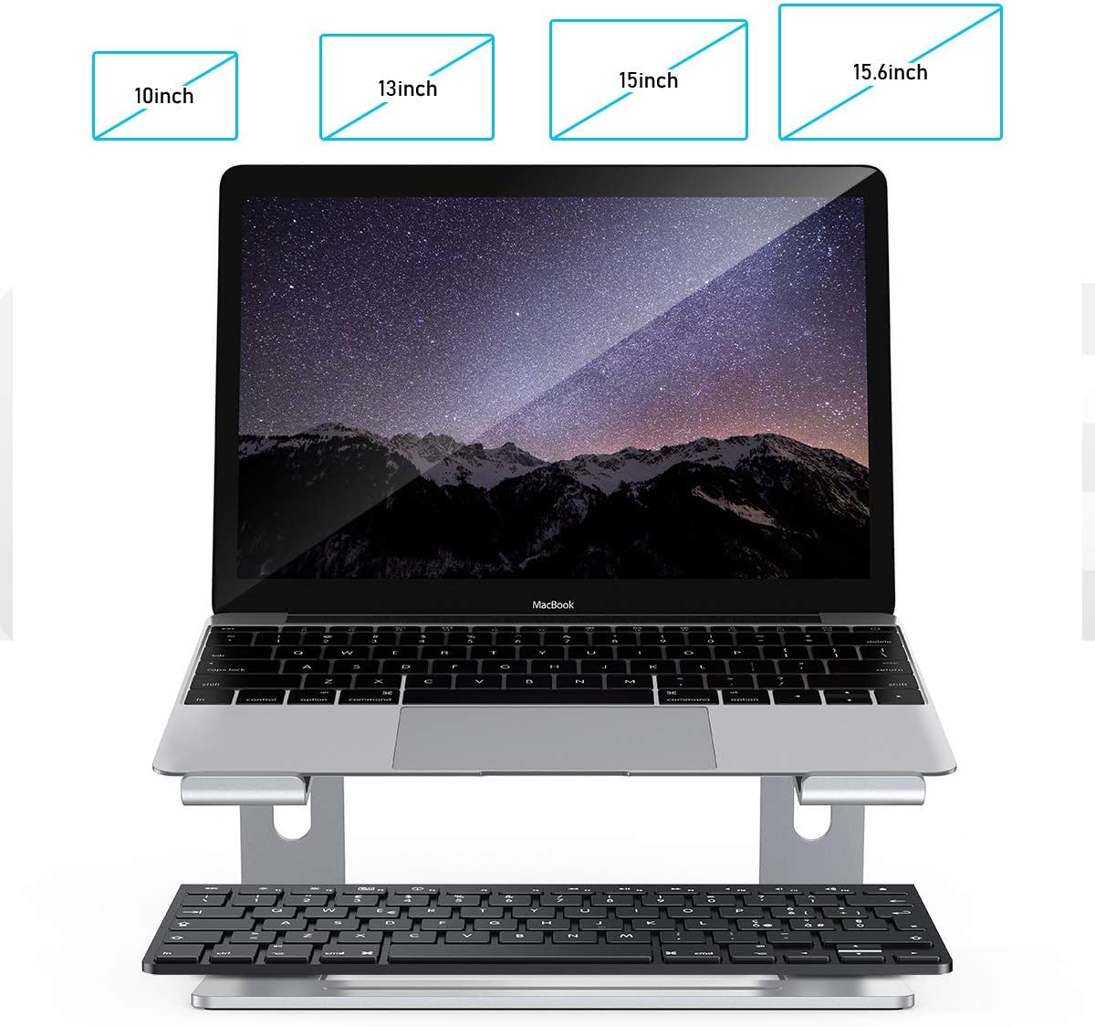 Laptop Stand for Desk, Detachable Laptop Riser Notebook Holder Stand Ergonomic Aluminum Laptop Mount Computer Stand, Compatible with MacBook Air Pro, Dell XPS, Lenovo More 10-18" Laptops - Image 4