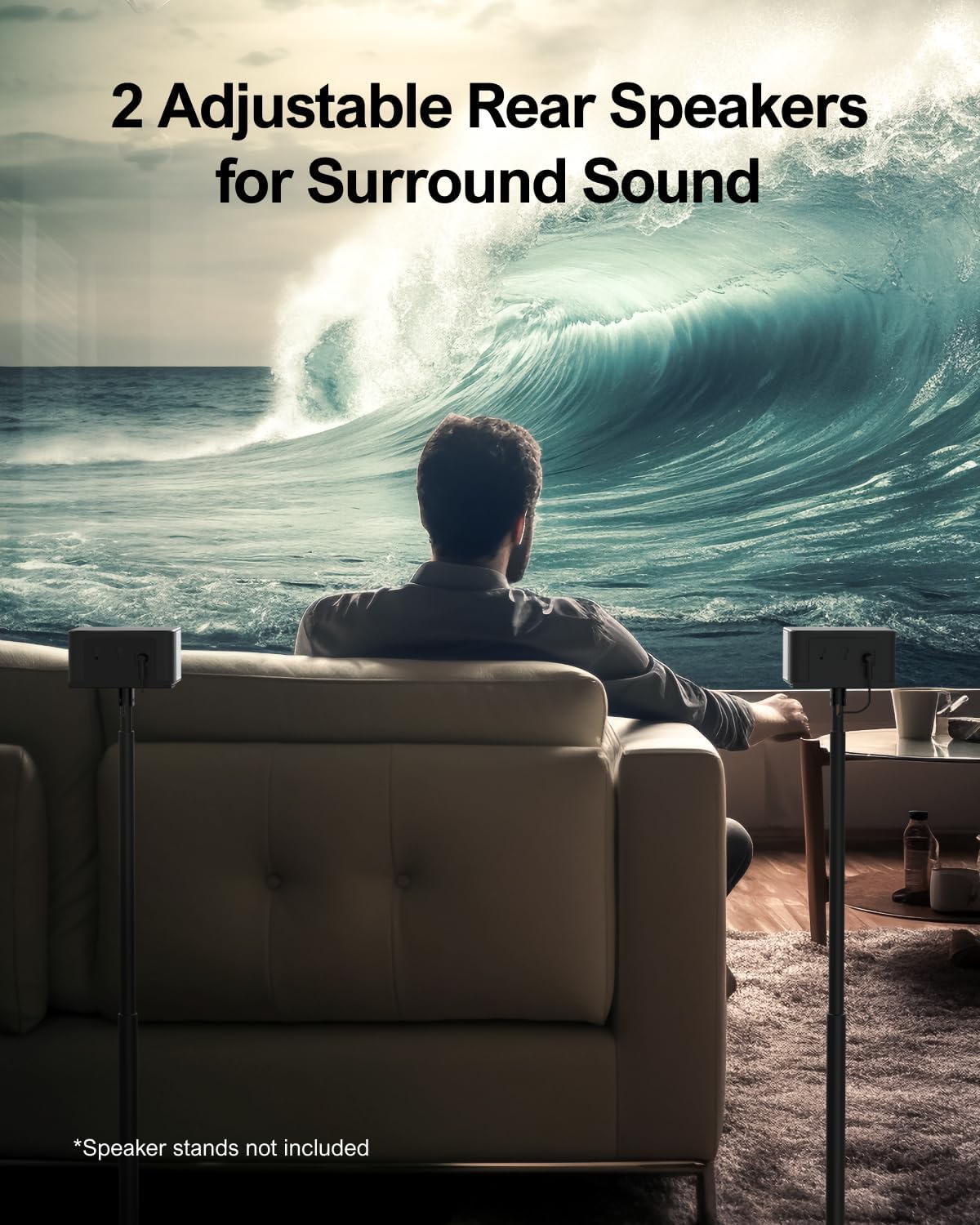 ULTIMEA 5.1 Virtual Surround Sound Bar, 320W Home Theater Surround System with Adjustable Speakers & Subwoofer, TV Speaker Soundbar, Sound Bar for Smart TV, Bluetooth 5.3, Easy Setup, Poseidon D50 - Image 5