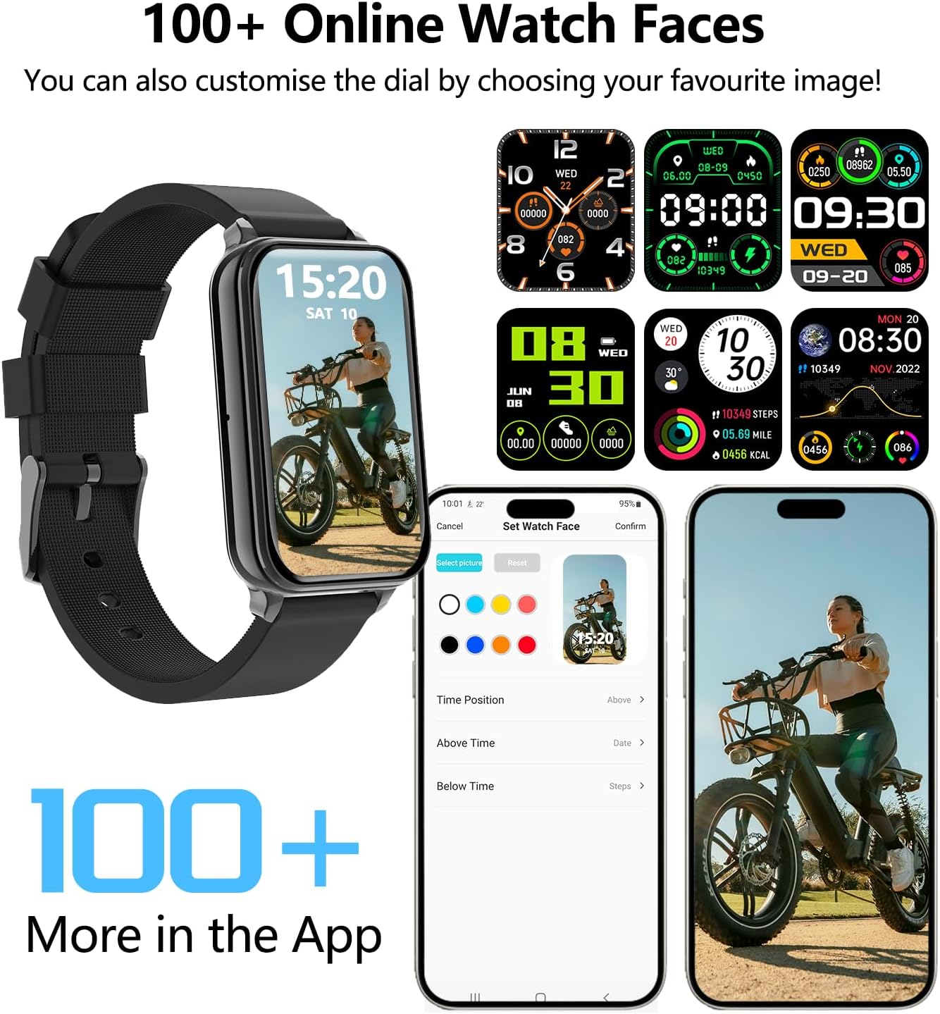 Smart Watch Health Fitness Tracker with 24/7 Heart Rate, Blood Oxygen Sleep Monitor, 115 Sports Modes, Step Calorie Counter Pedometer IP68 Waterproof for Android and iPhone Women Men - Image 8