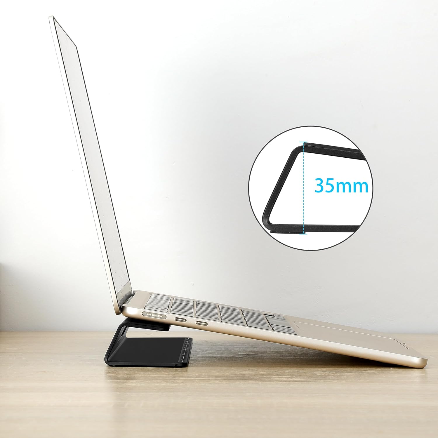 Laptop Cooling Stand Aluminium- Improved Cooling, Ergonomics, Stability, and Versatility - Compatible with MacBook and All Laptop, with Ruler - Image 5