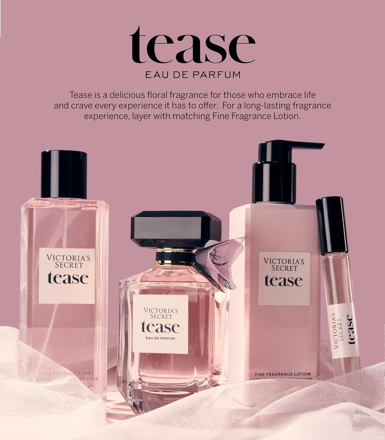 Victoria's Secret Tease Eau de Parfum, Notes of White Gardenia, Anjou Pear & Black Vanilla, Perfumes for Women (3.4 oz) - Image 5