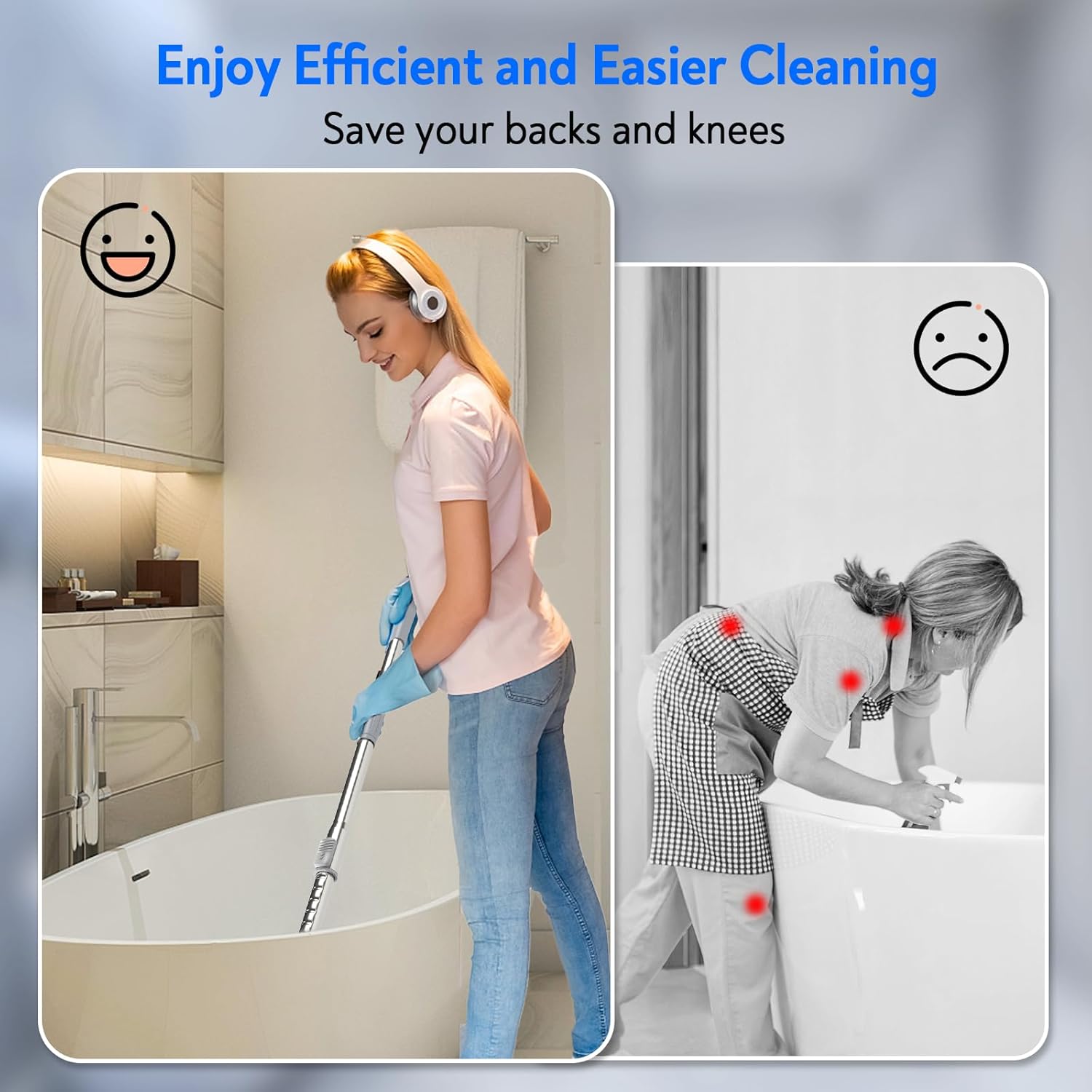 Electric Spin Scrubber, 8 in 1 Electric Cleaning Brush Up to 450RPM Powerful Cleaning, Shower Cleaning Brush with Extension Arm for Bathtub Tile Floor Car - Image 3