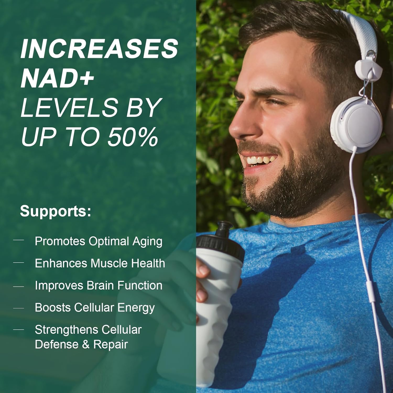 NAD+ Supplement - Liposomal Nicotinamide Riboside, Resveratrol, Quercetin - Supports Cellular Health, Energy & Focus - 80 Capsules - Image 7