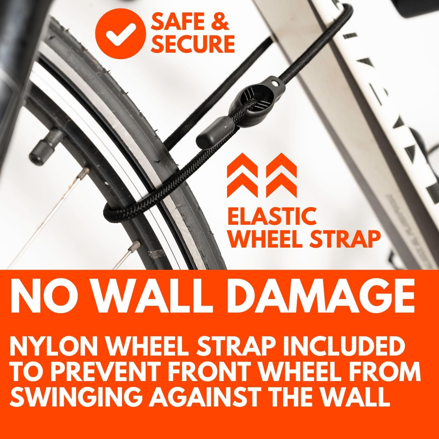 Bike Wall Mount - Horizontal Wall Hanger, Adjustable Design for Road, Mountain and Hybrid Bikes up to 48.5 lbs - Space-Saving Bike Rack for Garage or Apartment - Sturdy Indoor Bicycle Storage - Image 7