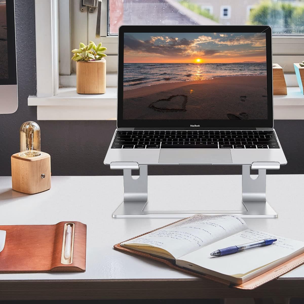Laptop Stand for Desk, Detachable Laptop Riser Notebook Holder Stand Ergonomic Aluminum Laptop Mount Computer Stand, Compatible with MacBook Air Pro, Dell XPS, Lenovo More 10-18" Laptops - Image 7