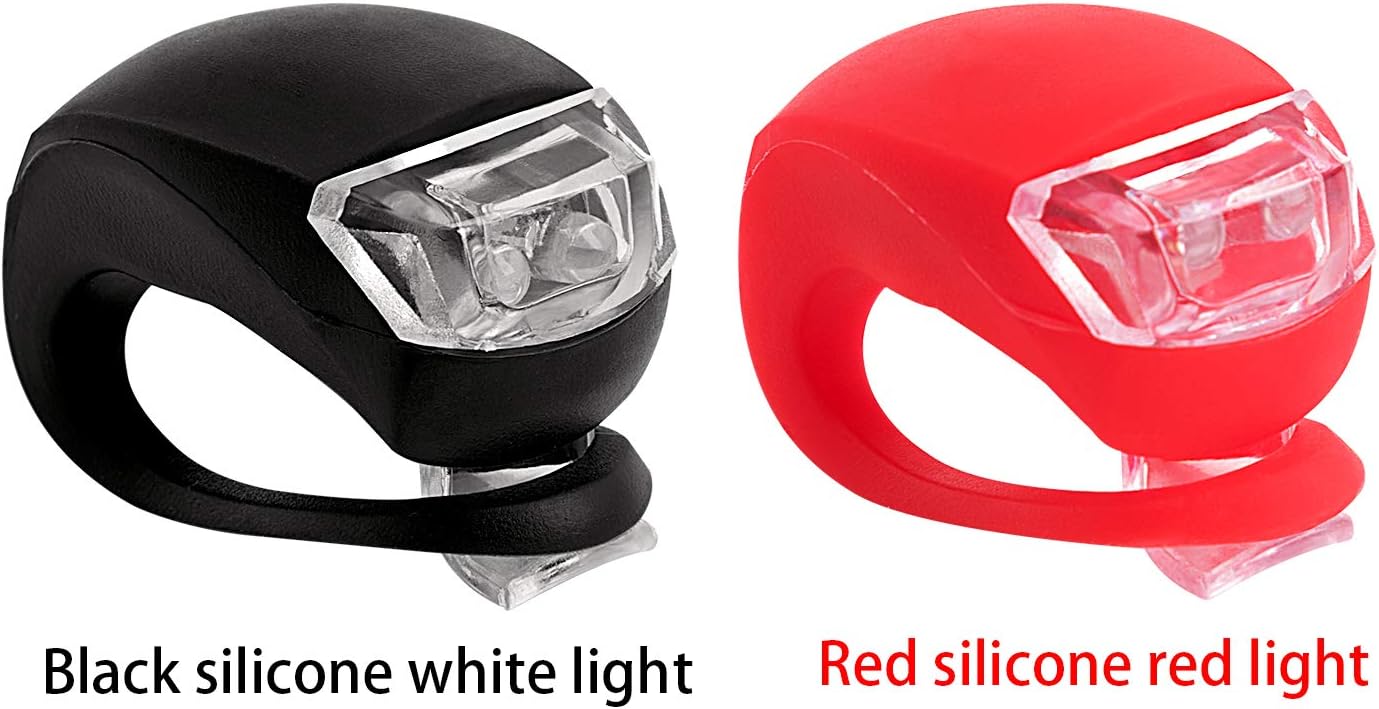 8 Pack Bicycle Light, Silicone LED Bike Light Set, 4 PCS Bike Headlight and 4 Pcs Taillight (Red & White)-Multi-Purpose Waterproof - Image 4