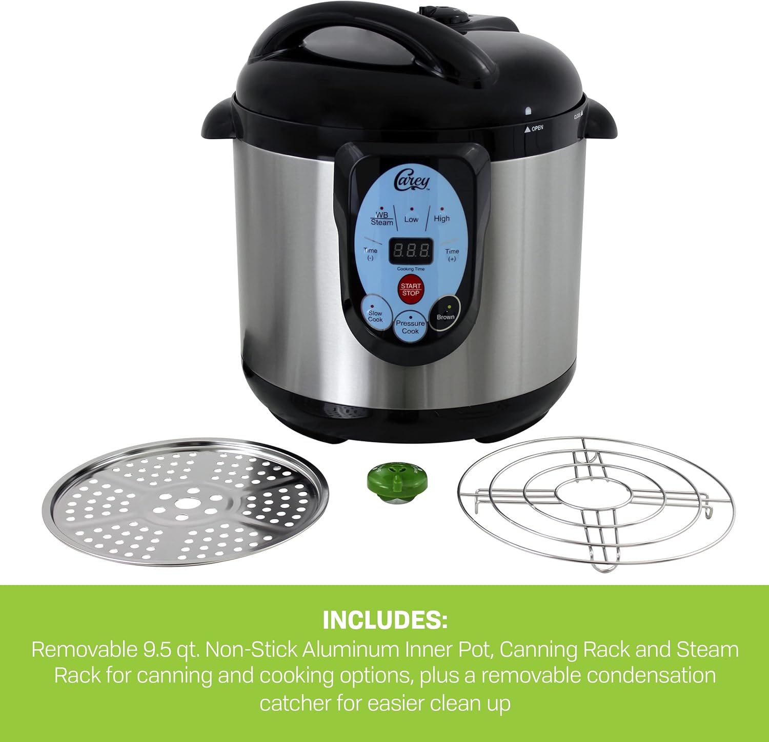 CAREY DPC-9SS Smart Electric Pressure Cooker and Canner, Stainless Steel, 9.5 Qt - Image 4