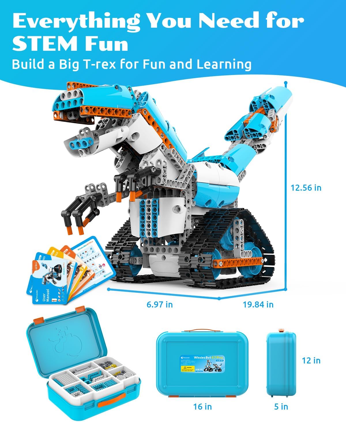 WhalesBot E7 Pro 12-in-1 STEM Coding Robot Kit for Kids 8-12, 637-Piece Building Set with Scratch Programming, Interactive Books & 3D APP Guidance – Ideal Educational Toy for Boys & Girls - Image 9