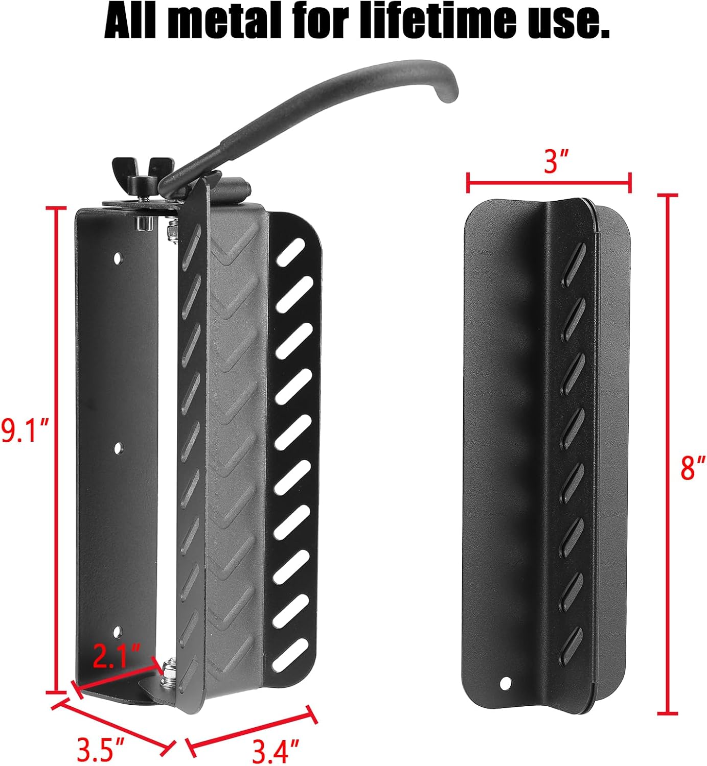 Bike Wall Mount Vertical, Swivel Bike Hangers For Garage, Bike Rack Garage Wall, Bicycle Hooks, Garden Indoor Outdoor Storage, All Metal (1Pack) - Image 5