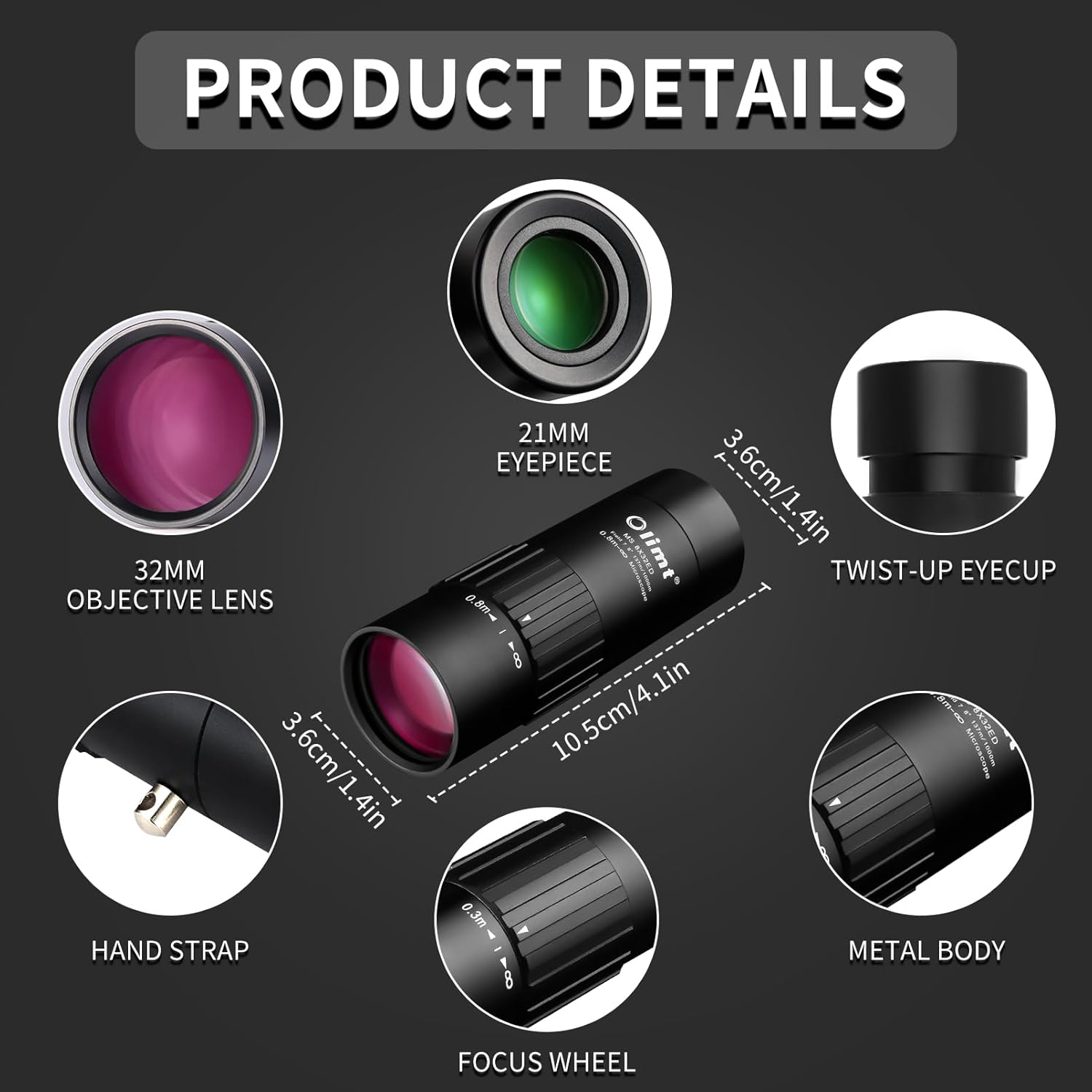 8x32 Monocular Telescope Mini Pocket Monocular Compact Monoculars for Adults - Image 3