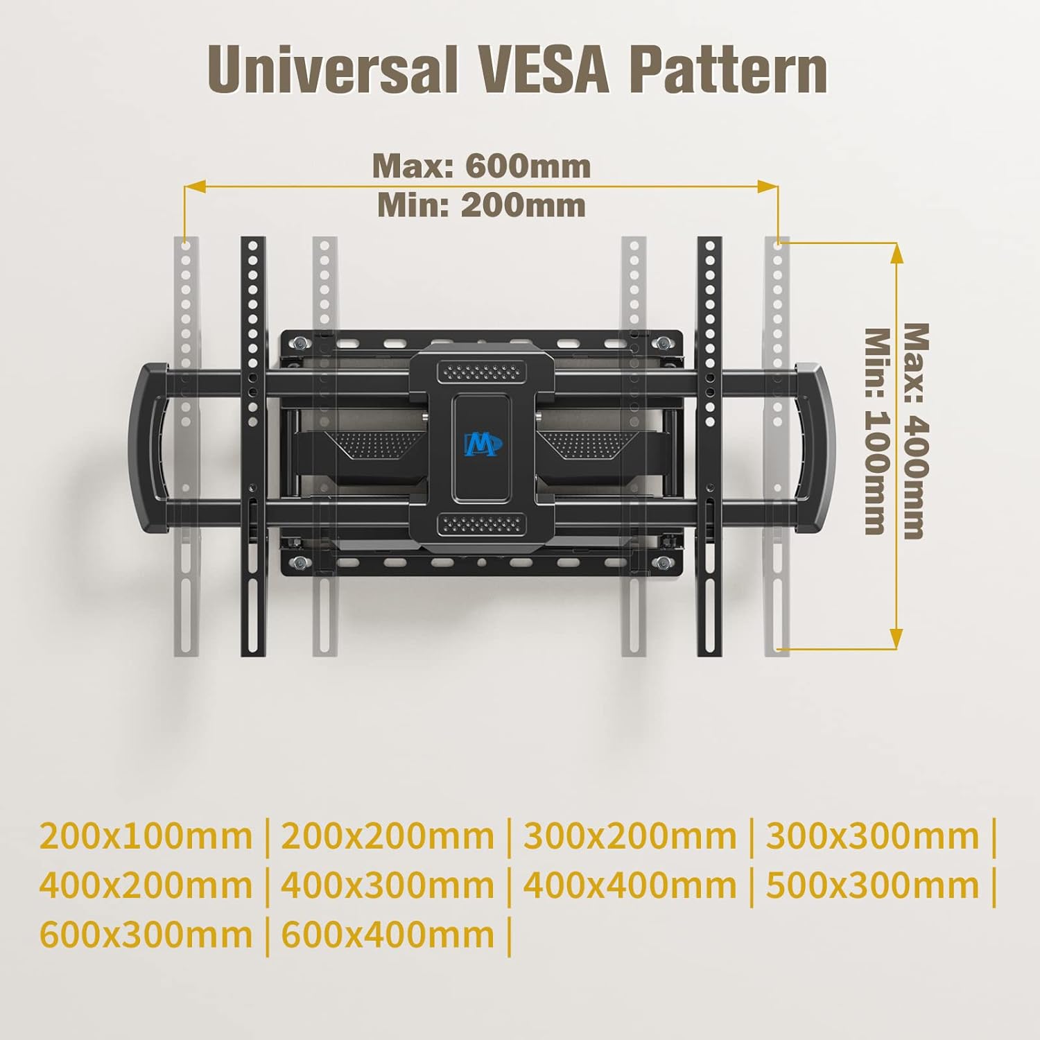 Mounting Dream TV Wall Mount, UL Listed Full Motion Mount Bracket for 42-84 Inch Flat Screen TVs, Swivel Articulating Dual Arms, Max VESA 600x400mm, 100 LBS Loading, Fits 16 Inches Wood Studs, MD2296 - Image 9