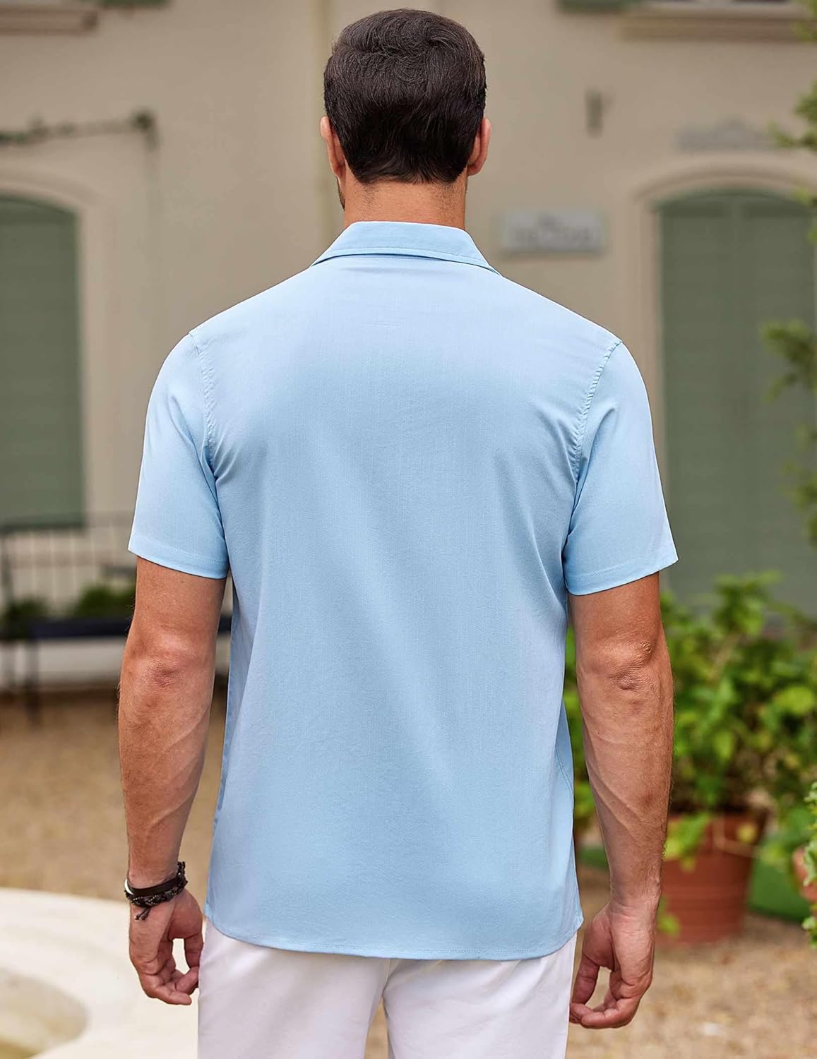 COOFANDY Men's Cuban Guayabera Shirt Short Sleeve Button Down Shirts Casual Summer Beach Shirts - Image 7