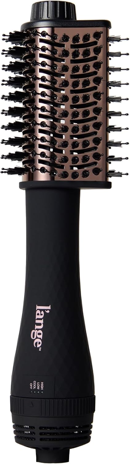 L'ANGE HAIR Le Volume Elevé 65MM 2-in-1 Titanium Brush Dryer | Dry and Style | Unique Teardrop Shape Barrel | 3 Heat Settings | 360° Vented Airflow | Ionic Technology for Frizz-Free Styling (Black) - Image 2