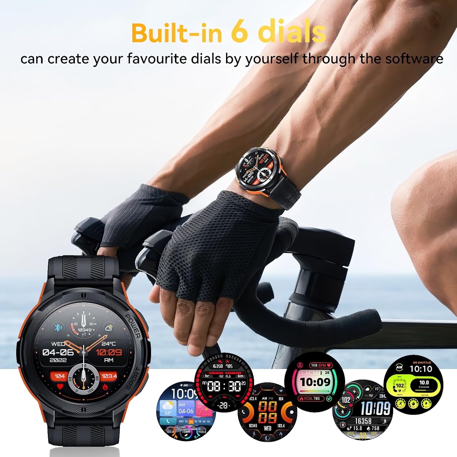 OUKITEL Smart Watch, 5ATM Waterproof Military Smart Watches for Men with Bluetooth Call (Answer/Dial Call), 1.43'' Outdoor Tactical Fitness Tracker Watch with 123 Sports Moeds for Android iOS Phone - Image 8