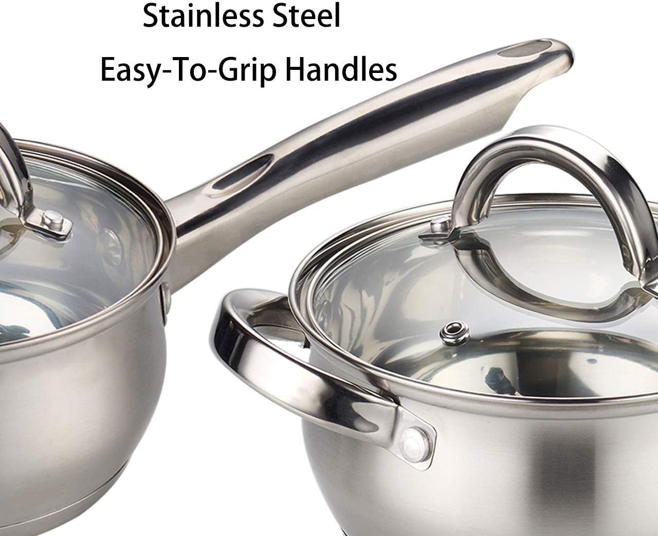 Heim Concept Cookware Set W-001 12-Piece Stainless Steel Pots and Pans Set, Kitchen Cooking Set with Glass Lid - Image 7