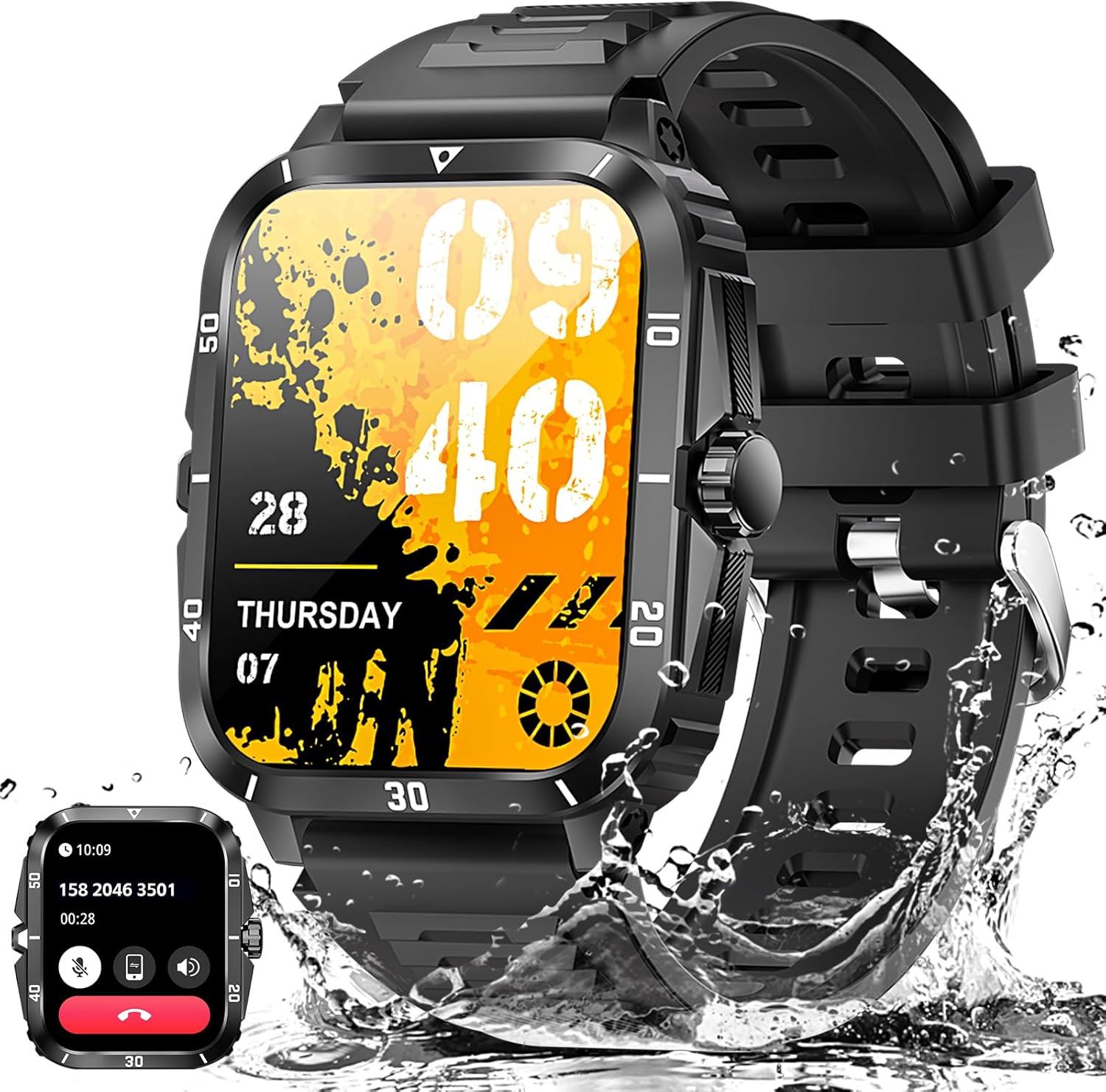 Military Smart Watch for Men 3ATM Waterproof Watch 2.0'' Big Screen Tactical Smartwatch 430mAh Fitness Tracker with Heart Rate Sleep Monitor Outdoor Answer Call for iPhone Android - Image 2
