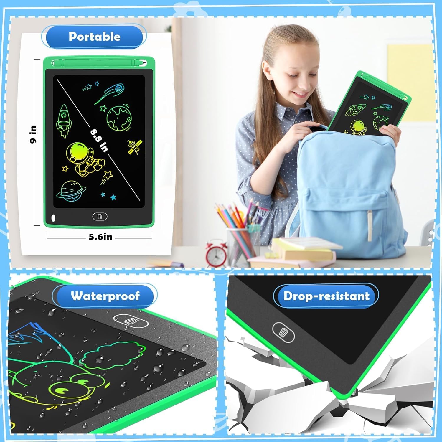 12 Pack LCD Writing Tablet for Kids, 8.5 Inch Colorful Doodle Board Drawing Tablet, Erasable Doodle Pad for Toddlers, Educational Learning Toys Birthday Gifts for Boys Girls Age 3 4 5 6 7 8 - Image 7