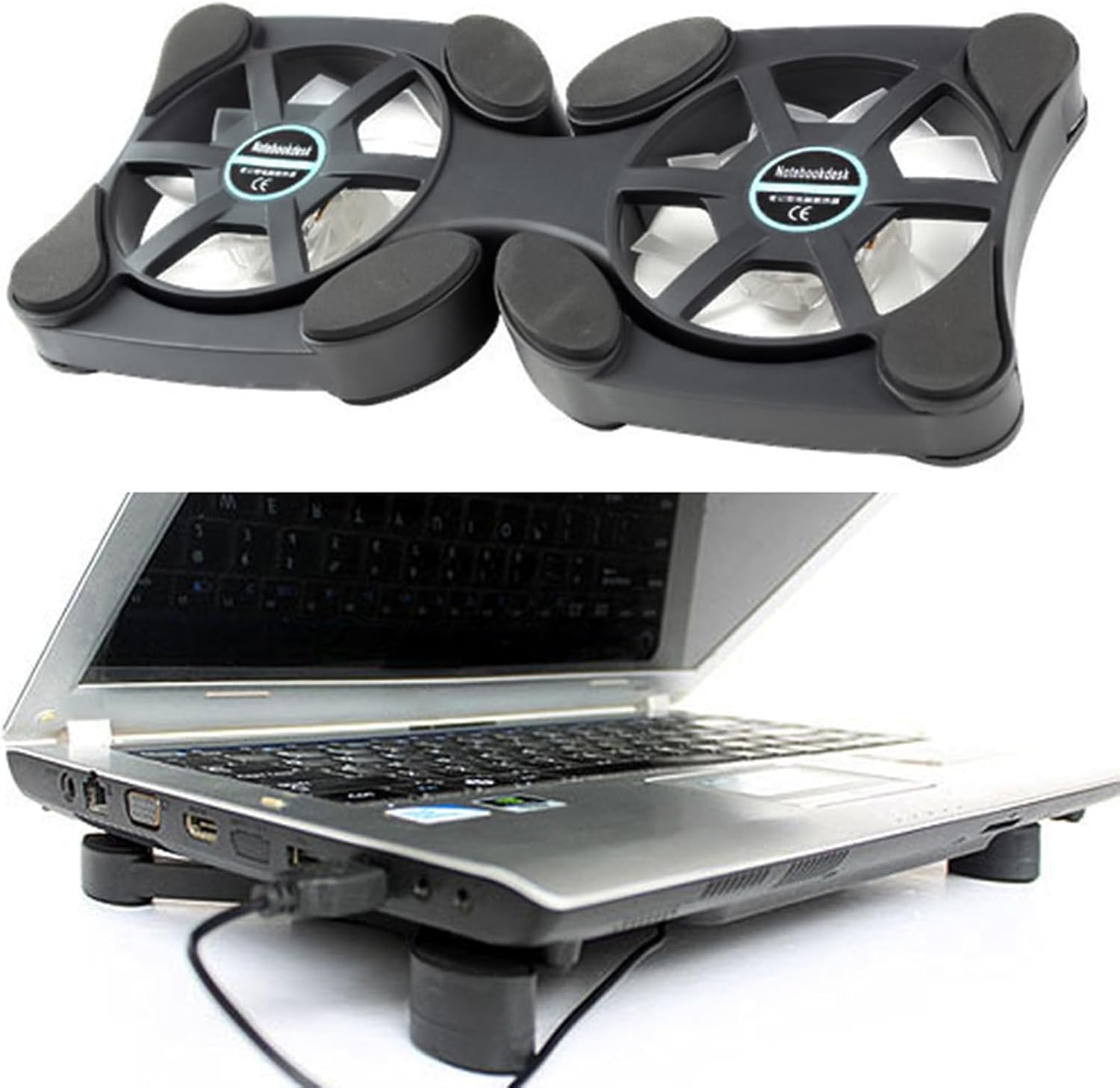ABS 14inch Foldable Portable USB 2 Fan Laptop Notebook Radiator Heatsink Cooling Pad - Image 5