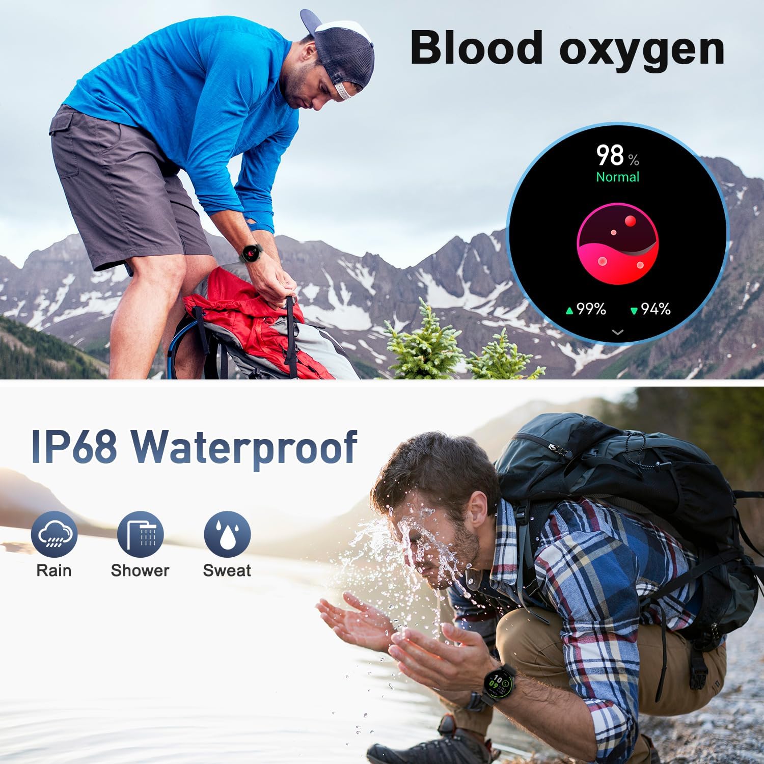 Smart Watch for Men Women Fitness: Waterproof Make/Answer Call Smart Watches for Men Digital Mens Watches Run Smartwatch Android Phones iPhone Samsung Compatible Heart Rate Monitor Step Tracker Black - Image 8