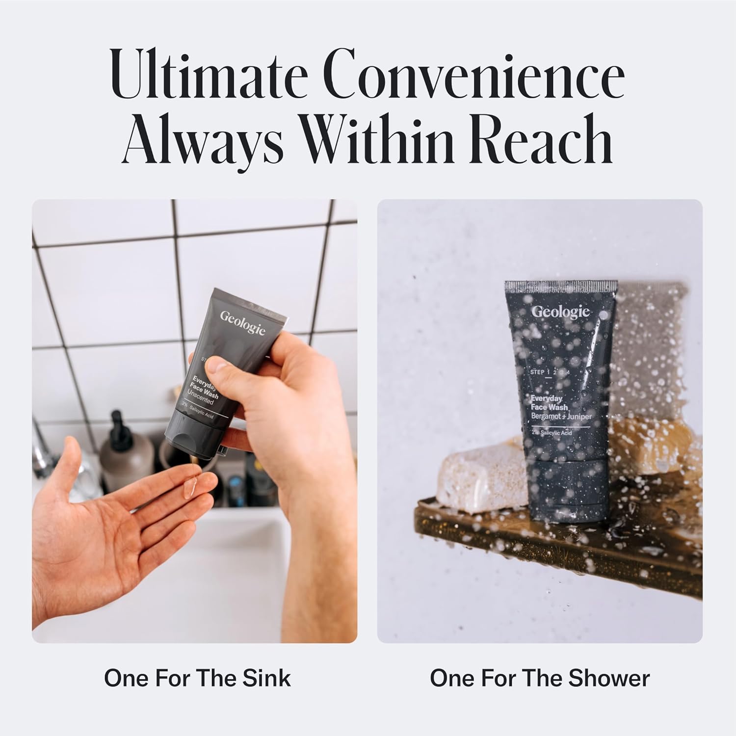 Geologie Daily Face Wash for Sensitive Skin | Fragrance-Free Facial Cleanser for Men & Women | Acne & Oil Control | Non-irritating, Gentle Cleansing & Soothing Face Wash | 2-Pack - Image 7