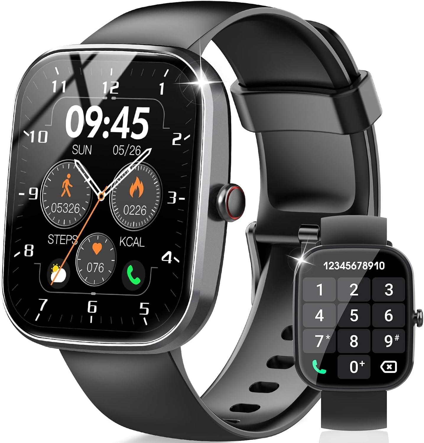 Smart Watch for Men Women Answer/Make Call, 1.91" Touch Smartwatch Heart Rate/Sleep/Steps Monitor, 110+ Sports Fitness Watch, IP68 Waterproof Activity Tracker Watch for Android iOS, Black - Image 2