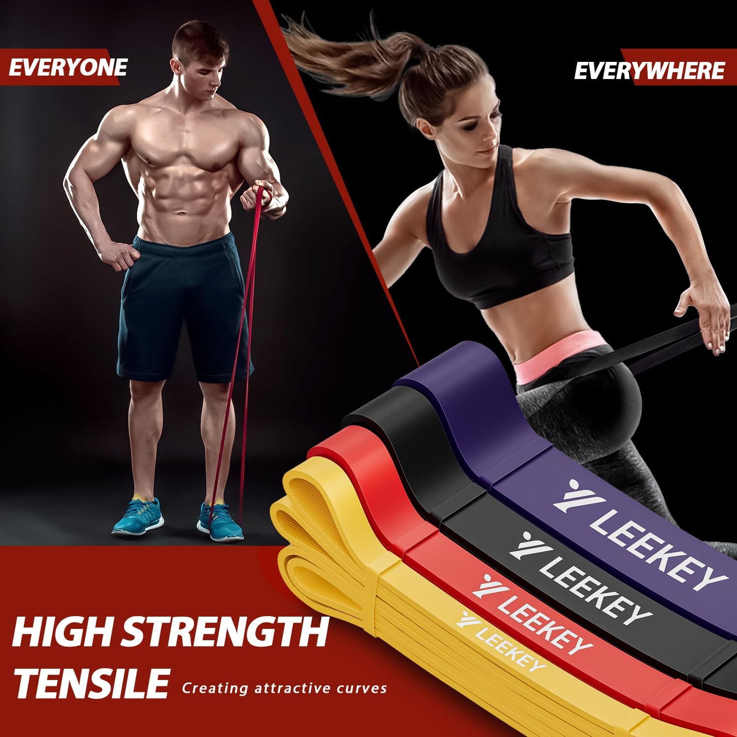 LEEKEY Resistance Bands Set - Pull Up Assist Bands for Men and Women Fitness Training, Physical Therapy, Home Workouts - Image 5