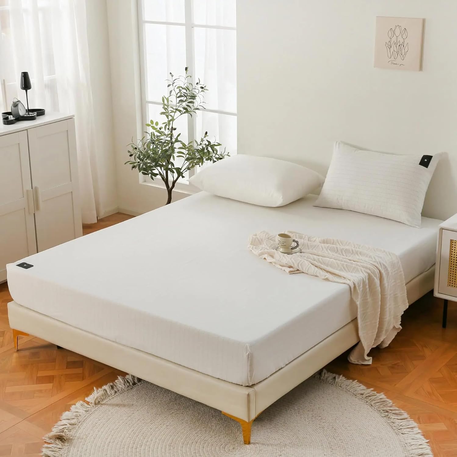 Grounding Sheets King 76 * 80 inch, Grounding Mat for Bed King,Grounding Sheets for Earth with Silver Fiber & Pure Cotton, White - Image 3