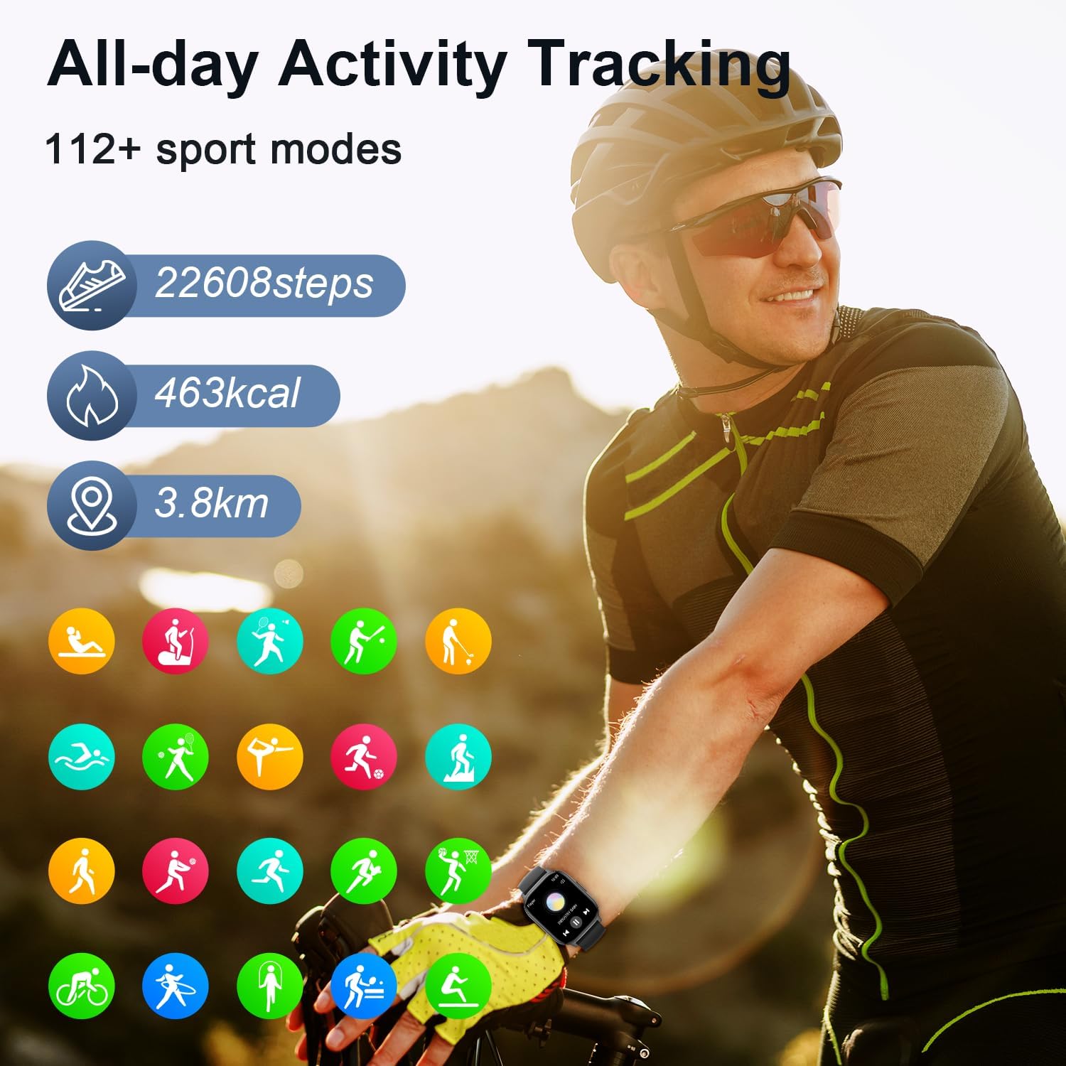Smart Watch for Men Women Fitness: Make/Answer Call Smart Watches for Men Digital Mens Watches Running Waterproof Smartwatch Android Phones iPhone Samsung Compatible Heart Rate Monitor Step Tracker - Image 5