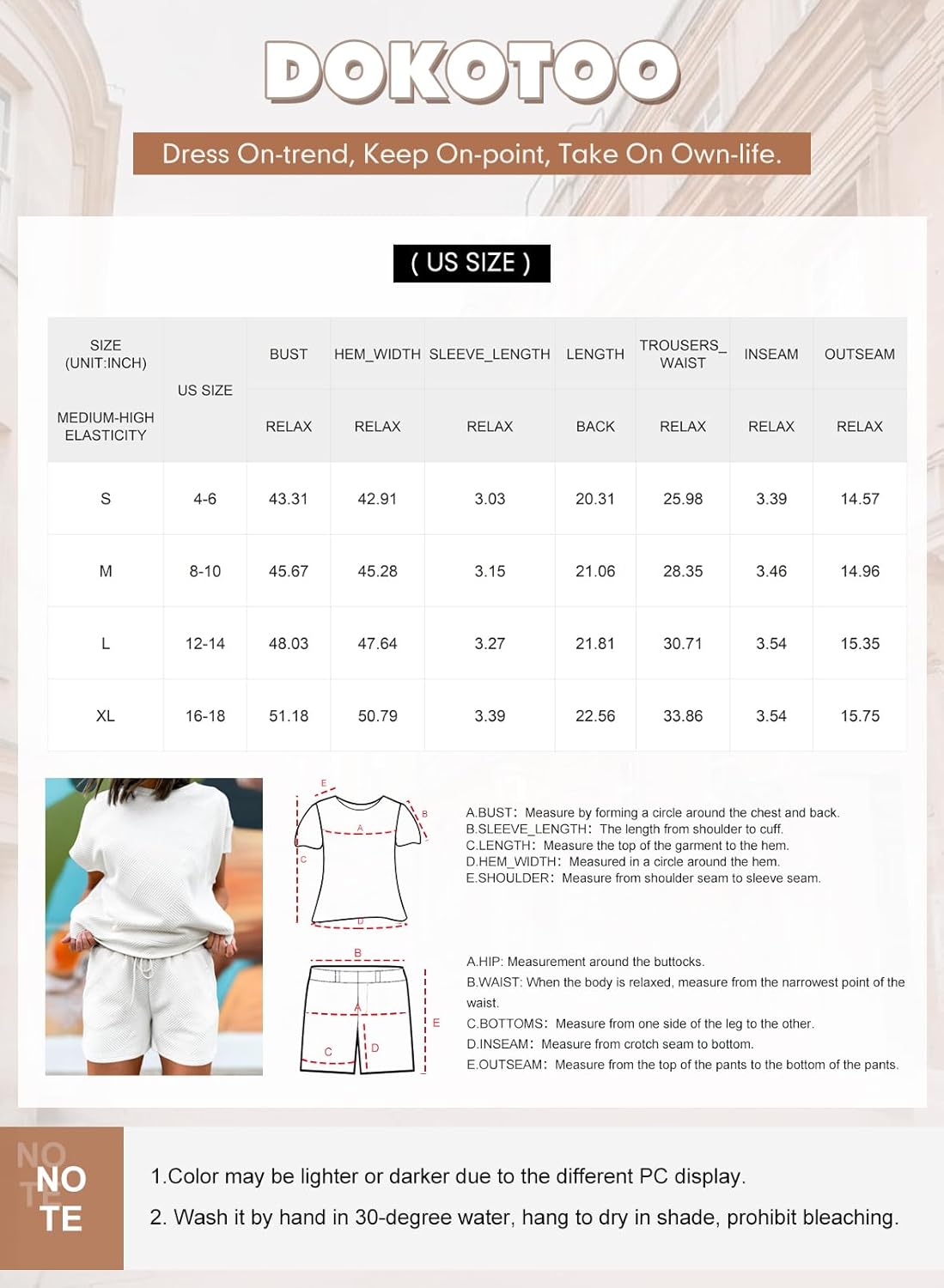 Dokotoo Women's 2 Piece Outfits Sweatsuit Casual Short Sleeve Pullover Tops and Drawstring Shorts Pants Lounge Sets - Image 7
