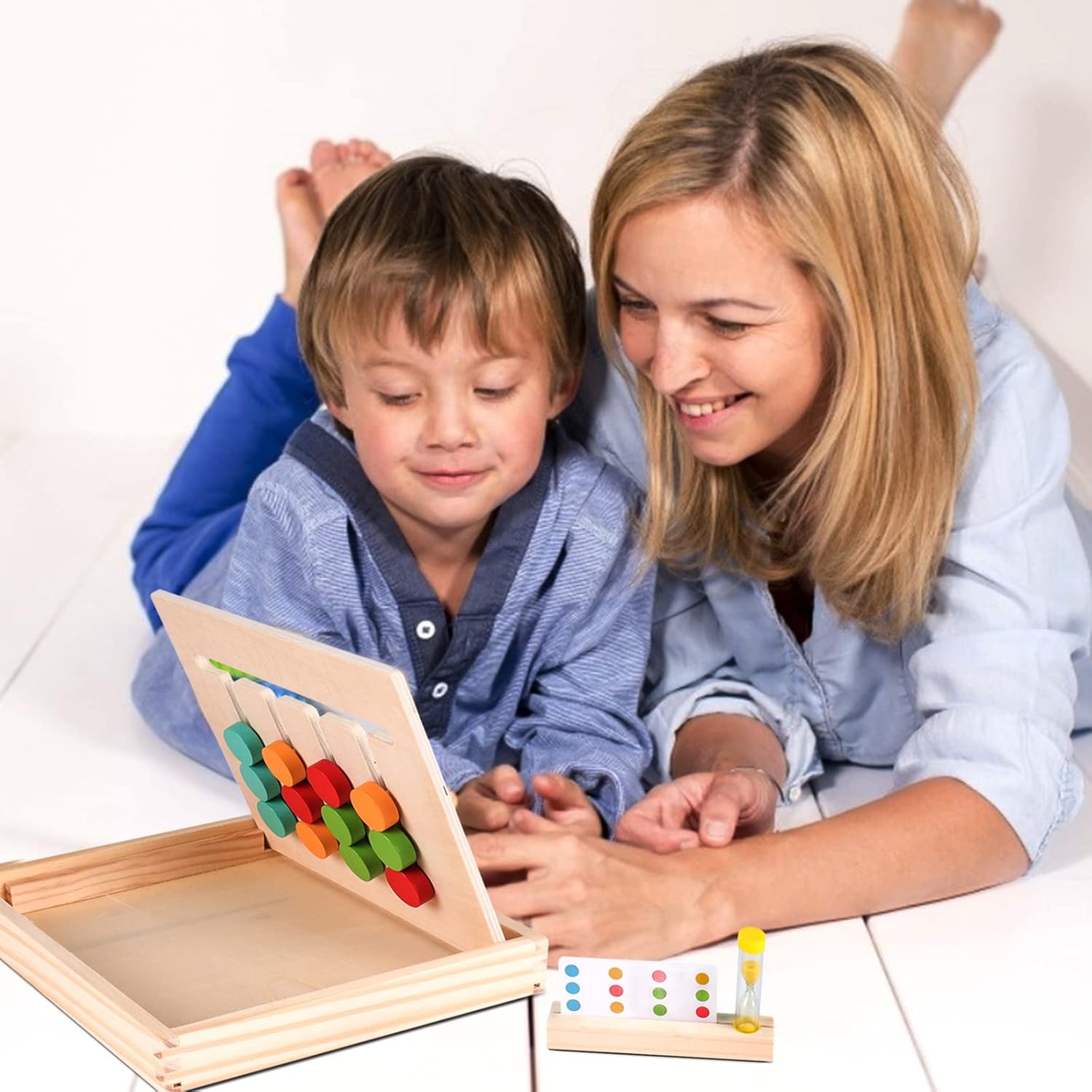 Montessori Learning Toys Slide Puzzle Color & Shape Matching Brain Teasers Logic Game Preschool Educational Wooden Toys for Kids Boys Girls Age 3 4 5 6 7 Years Old Airplane Travel Toys Birthday Gifts - Image 8